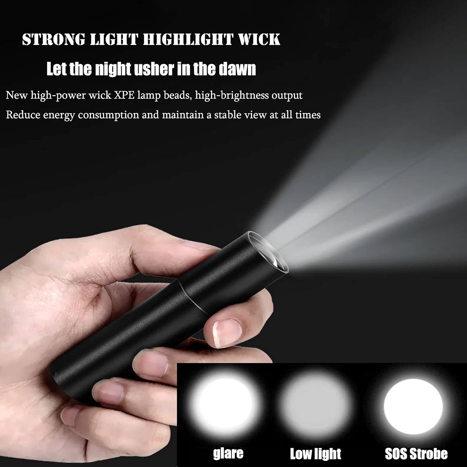 8841 Rechargeable USB Torch Zoomable, LED Distress Flashlight, Small Super Bright Pocket Flashlight, 3 Output Modes Waterproof Powerful Torch for Camping, Dog Walking, Emergency, Keyring Torch (1 Pc )