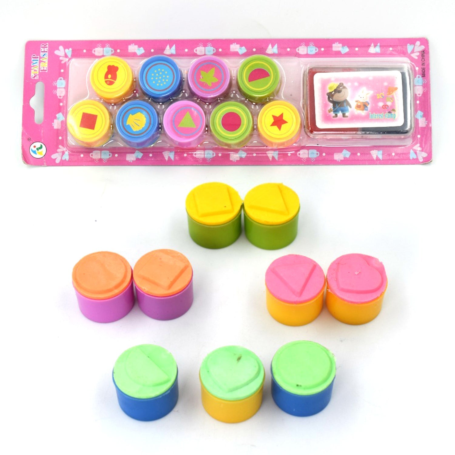 4811 Stamps Eraser 10 pieces for School Craft & Prefect Gift for Teachers, Parents and Students (Multicolor) freeshipping - DeoDap