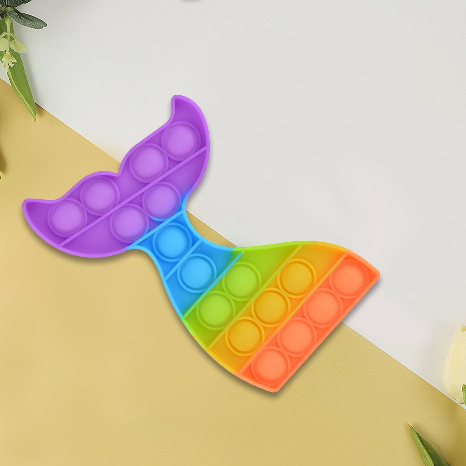 4899 Mermaid Tail Fidget Toys, Push Pop Bubble Fidget Sensory Toy DeoDap