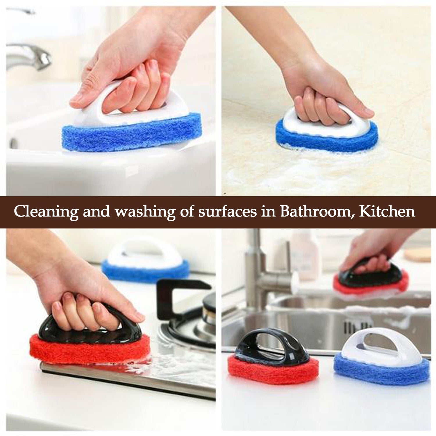 6145 Bath Cleaning Brush used for cleaning and washing of types of surfaces in bathroom, kitchen etc.