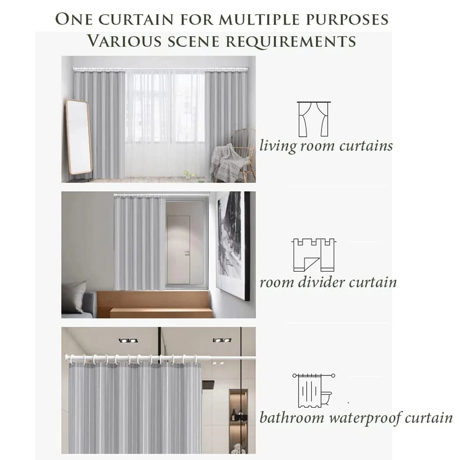 6736 Solid 1 Piece Door Curtain (120x180cm) deoda