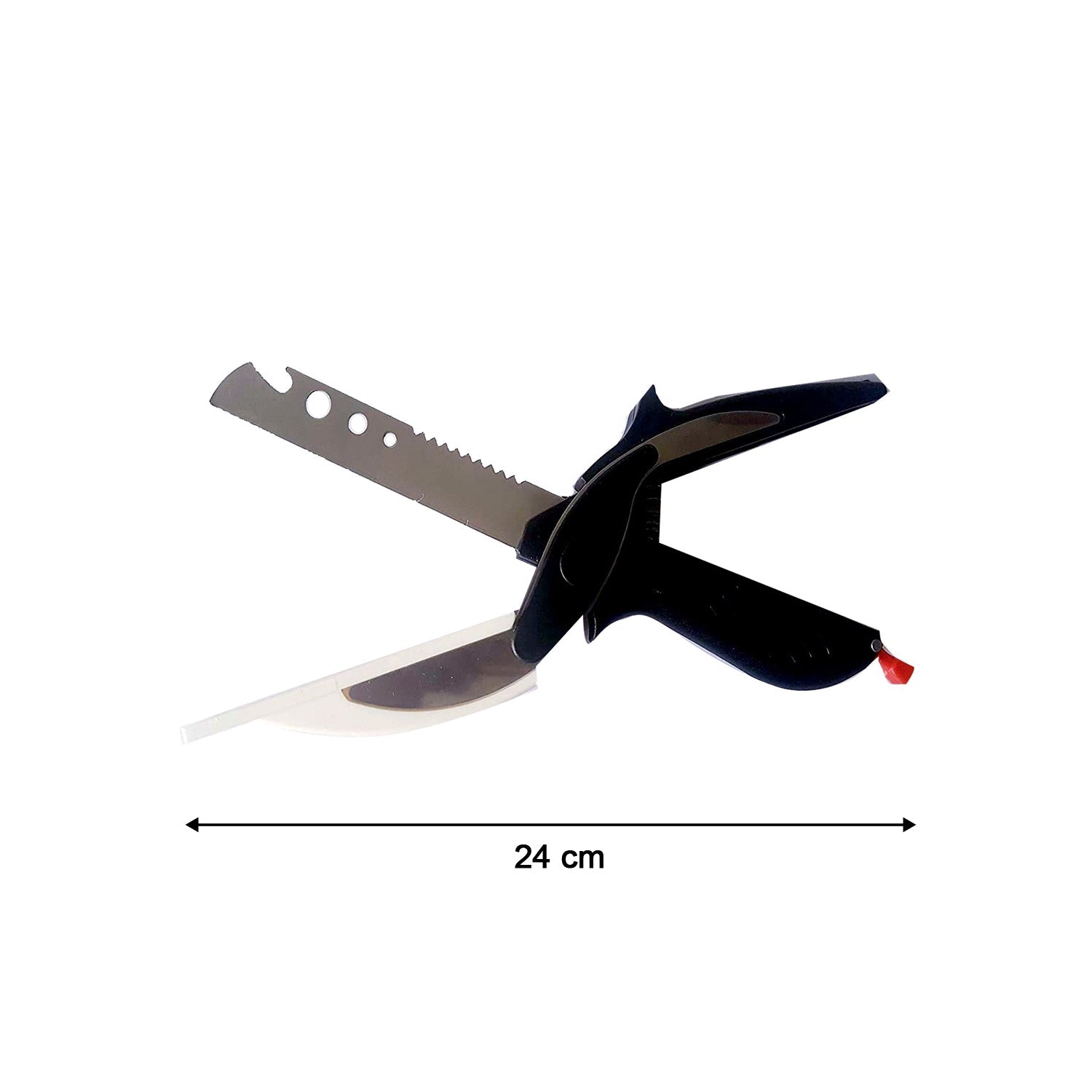 2490 Smart claver Cutter Kitchen Knife and in Built Chopping Board with Locking Hinge with Spring Action for Vegetables for kitchen DeoDap