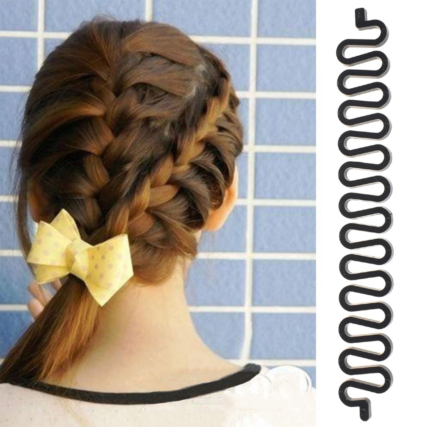 6147 Fishbone Bun Maker widely used by womens for making their hair looks like a fish tail and all and it used in many kinds of places like household, parlours etc - DeoDap