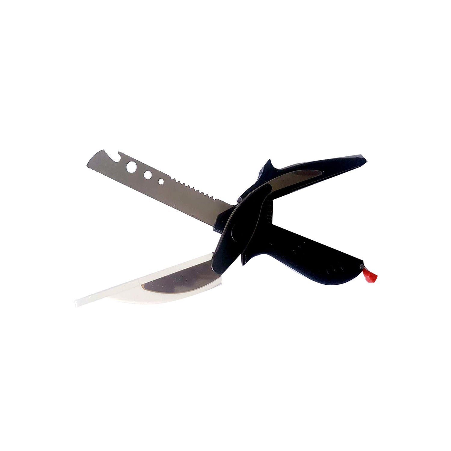 2490 Smart claver Cutter Kitchen Knife and in Built Chopping Board with Locking Hinge with Spring Action for Vegetables for kitchen DeoDap