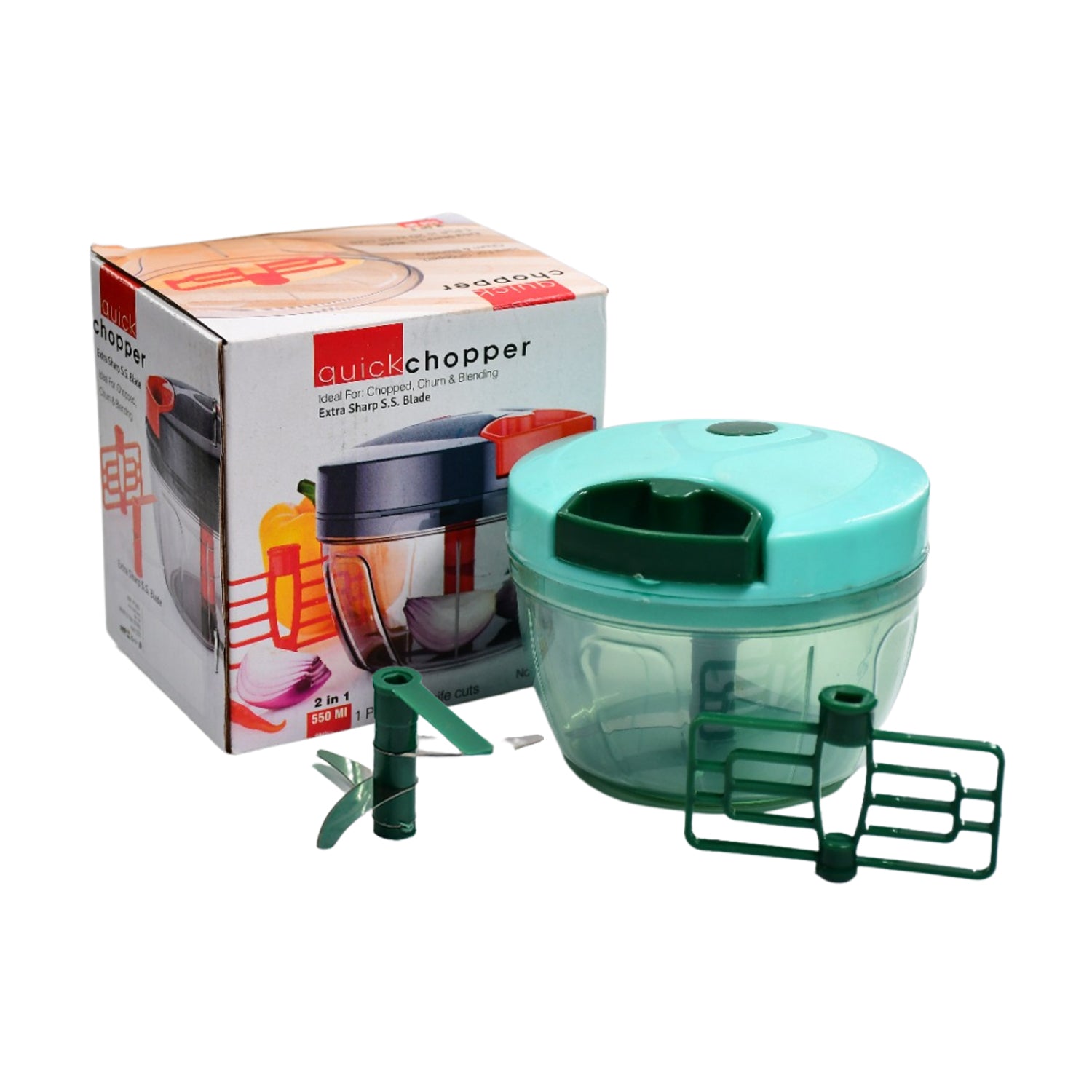2942 2in1 Speedy Chopper With Easy to Chop Vegetable 550Ml DeoDap
