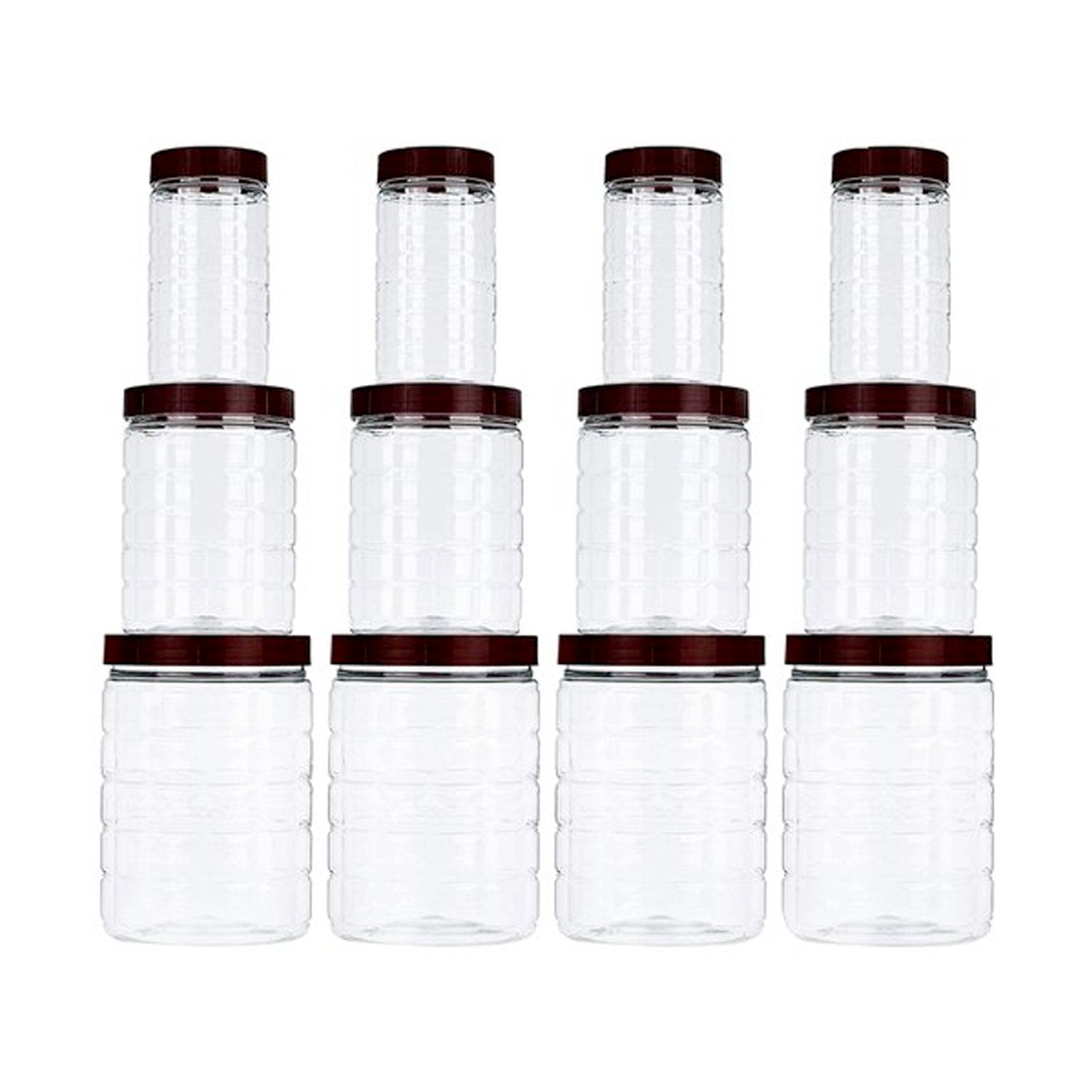 1754 Zig zag Silver Storage Container Gift Set For Kitchen 12 Pcs