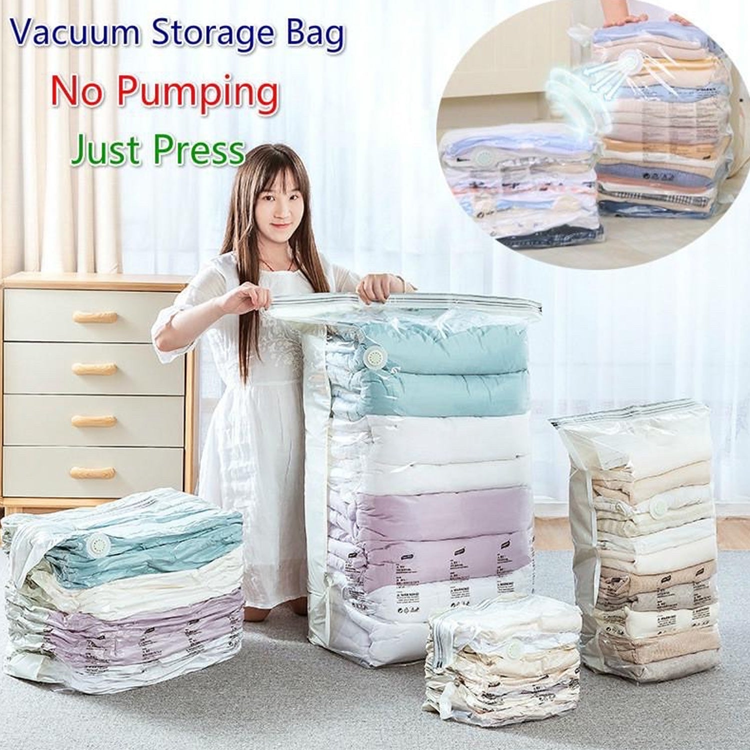 0506 space Saver Vacuum Storage Compression Bags (60x80x32 cm) (pump not included) DeoDap