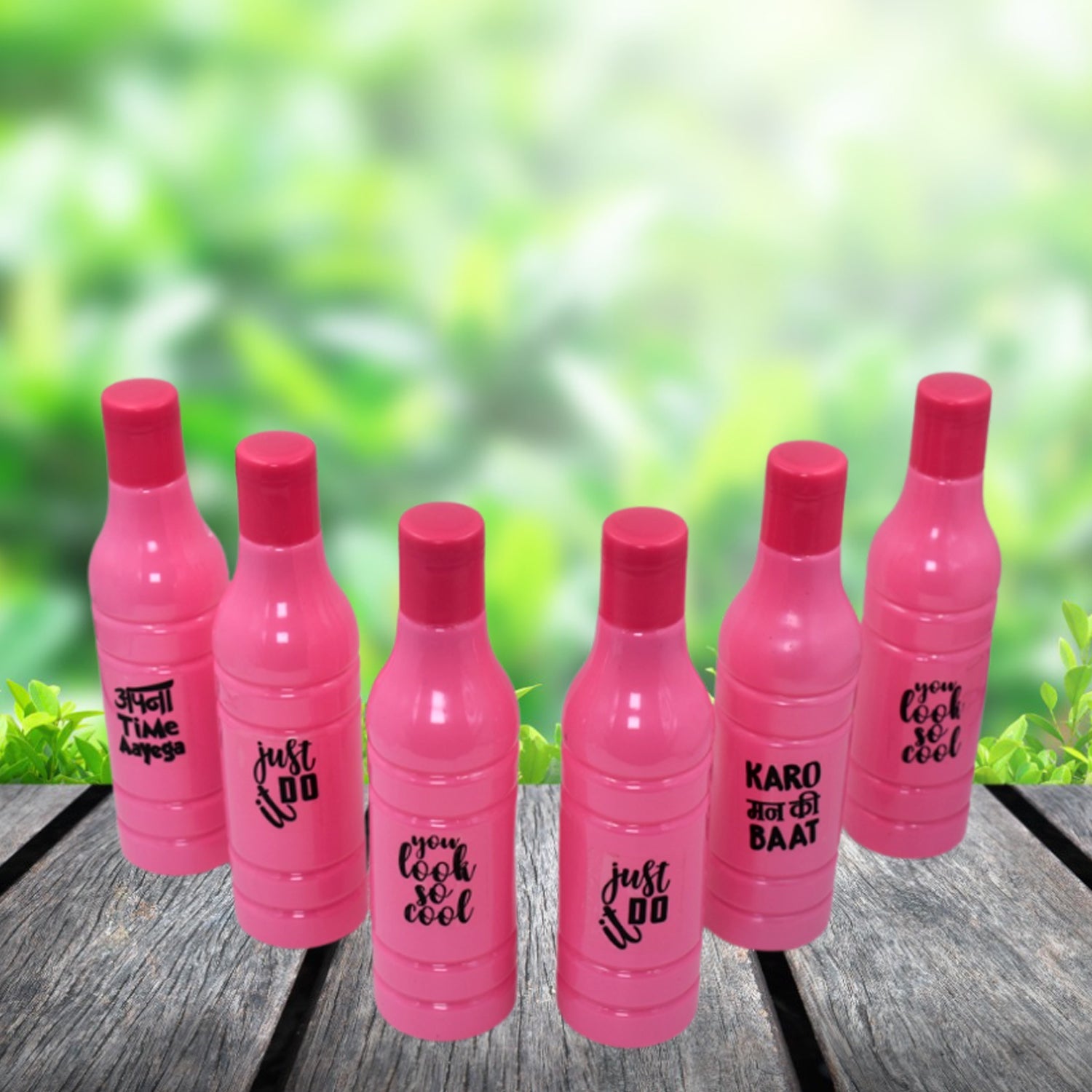 3466 6 Pc Printed W Bottles widely used by all types of peoples for storing and drinking water in any kind of place etc - DeoDap