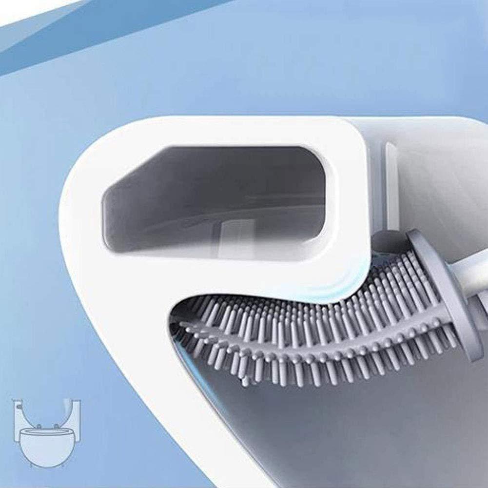1410 Silicone Toilet Brush with Holder Stand  for Bathroom Cleaning - SkyShopy