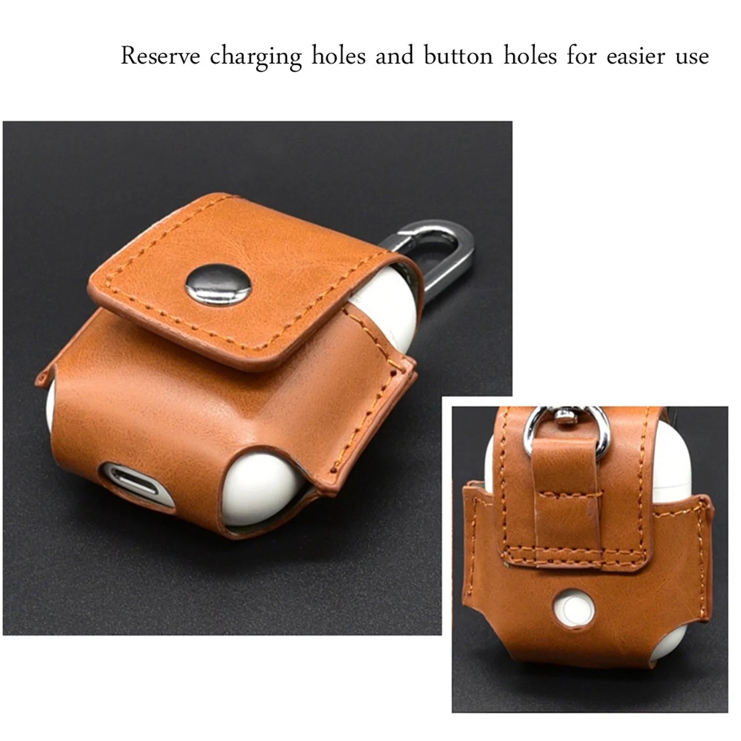 6630 Leather Headphones AirPods Case Designed for Apple AirPods DeoDap