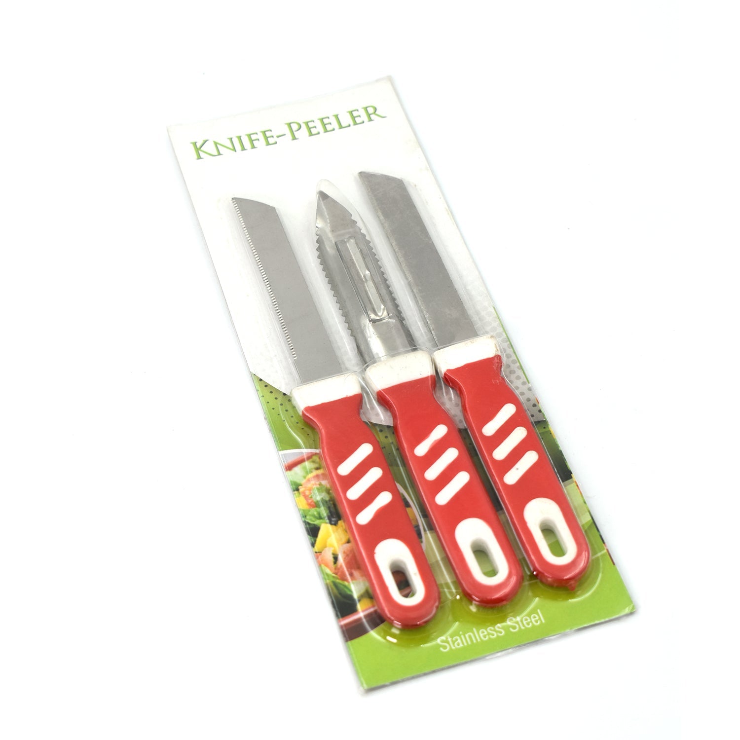 2706 3 Pc Knife Peeler Combo used in all kinds of household and official kitchen places for cutting and peeling types of purposes.