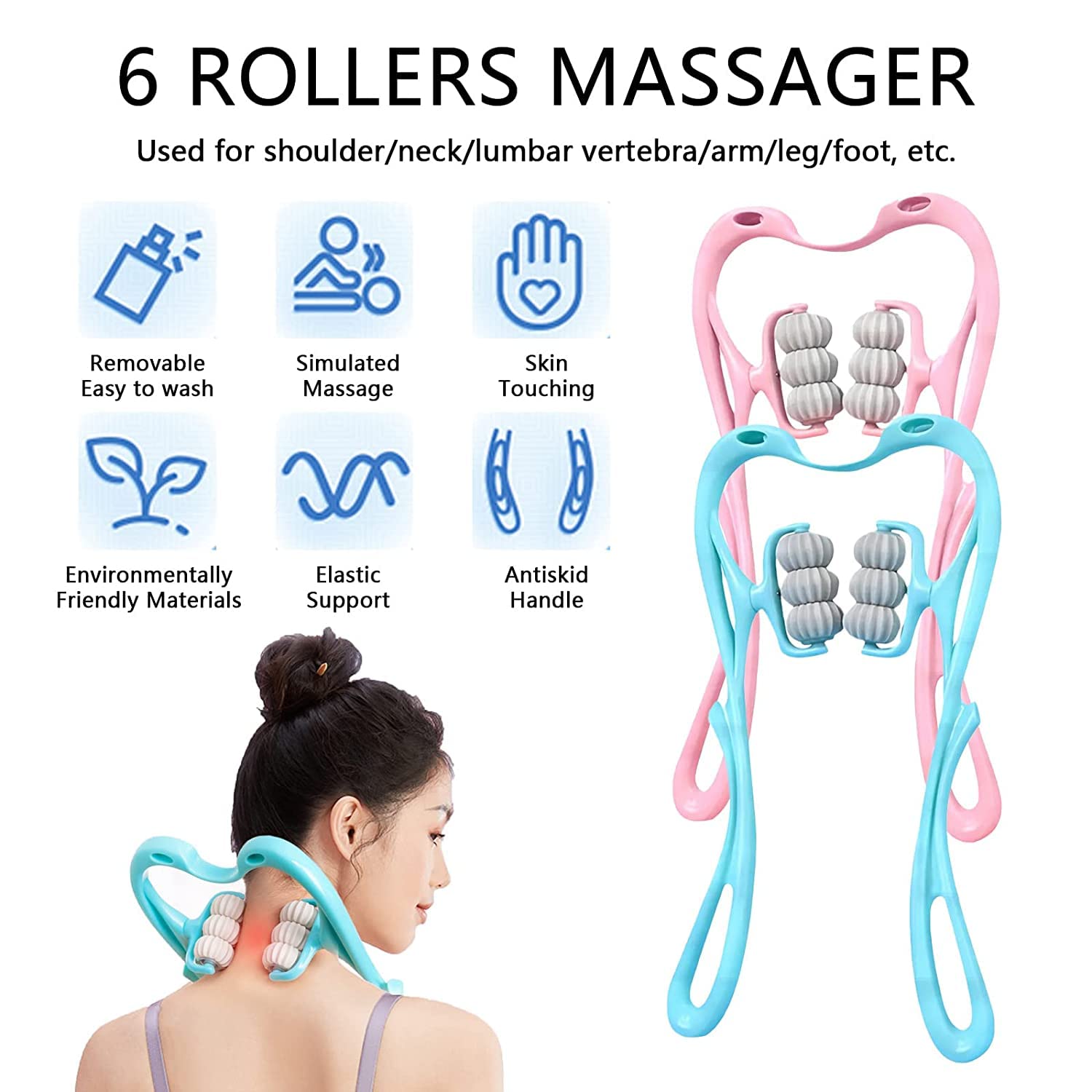 NECK SHOULDER MASSAGER, PORTABLE RELIEVING THE BACK FOR MEN RELIEVING THE WAIST WOMEN (1PC)