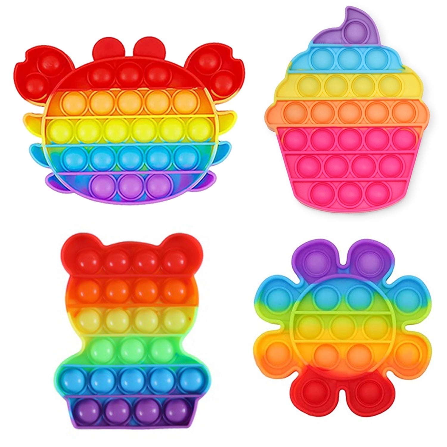 4752A Mix Pattern Rainbow Color Push Pop Bubble Fidget Sensory Toy DeoDap