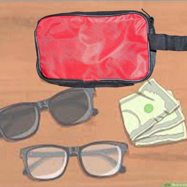 0845 Portable Travel Hand Pouch/Shaving Kit Bag for Multipurpose Use (Red) - SkyShopy