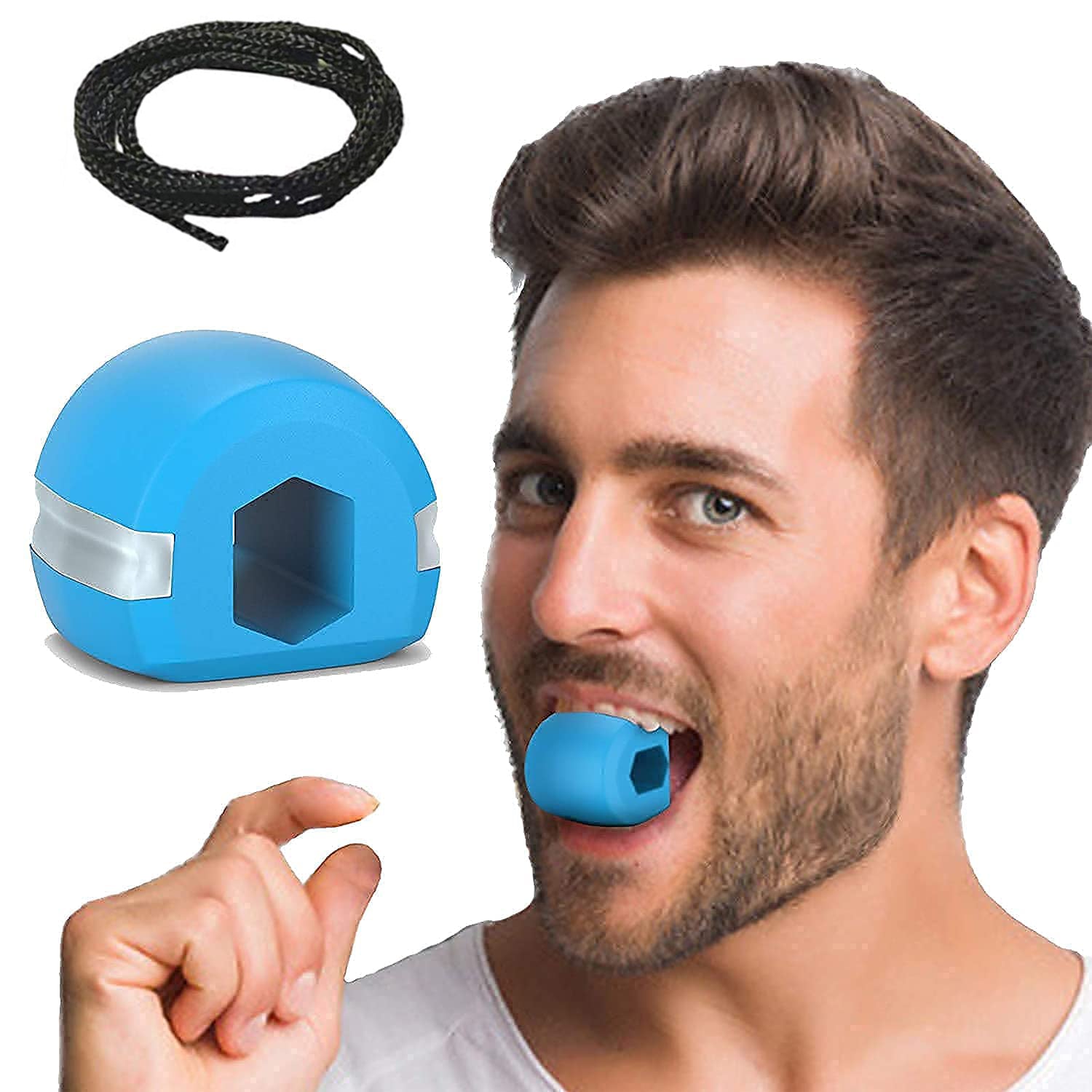 6101 V Cn Blue Jaw Exerciser Used To Gain Sharp And Chiselled Jawline Easily And Fast. DeoDap