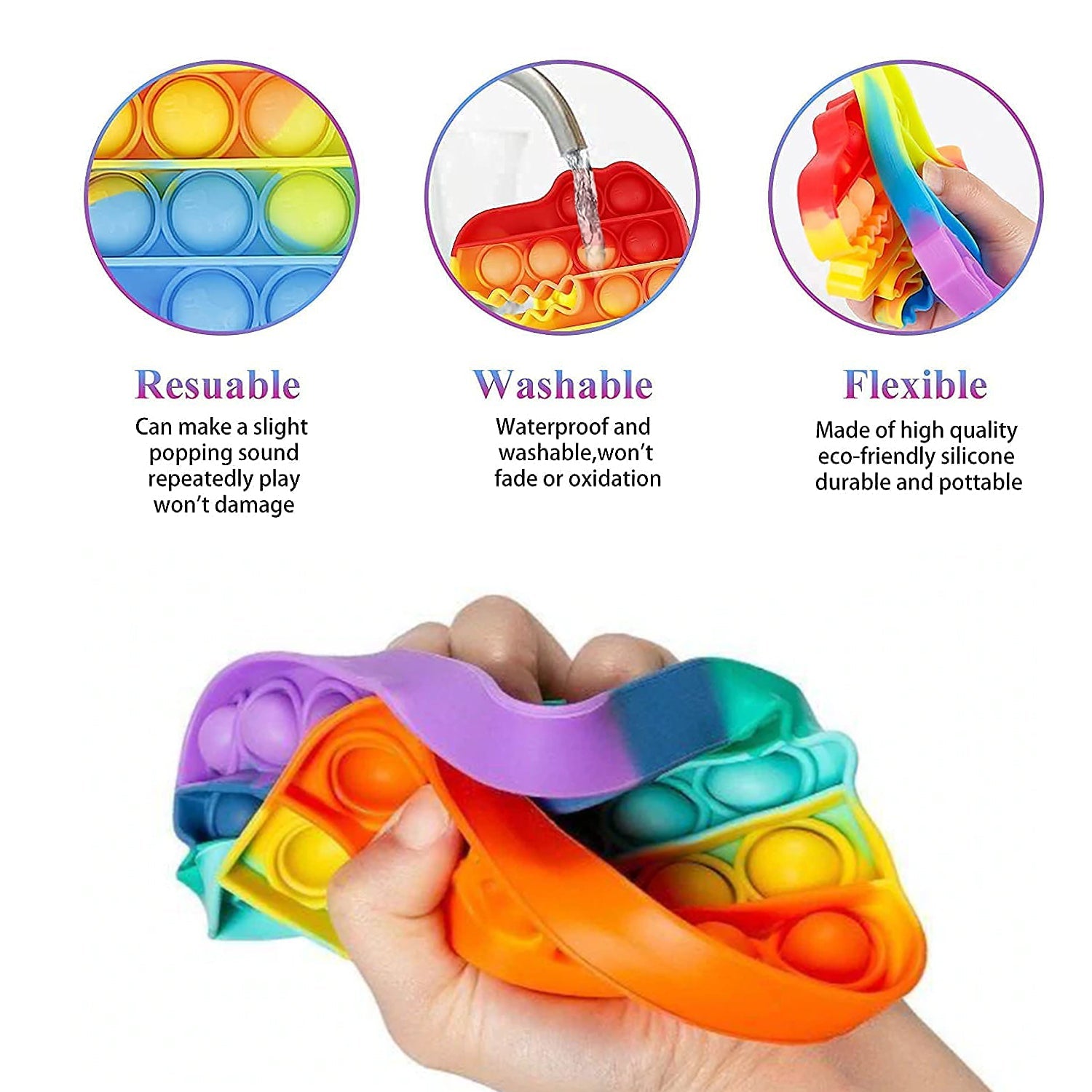 4899 Mermaid Tail Fidget Toys, Push Pop Bubble Fidget Sensory Toy DeoDap