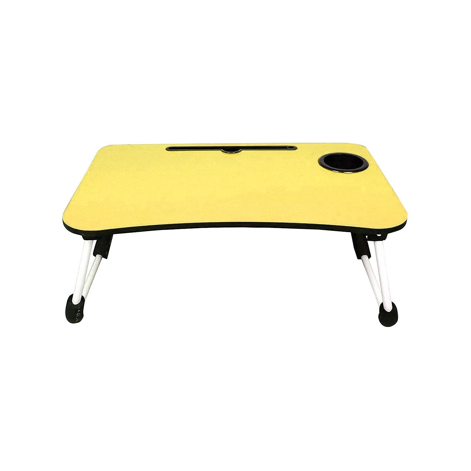 8035 Yellow Multipurpose Foldable Laptop Table with Cup Holder (With Box)