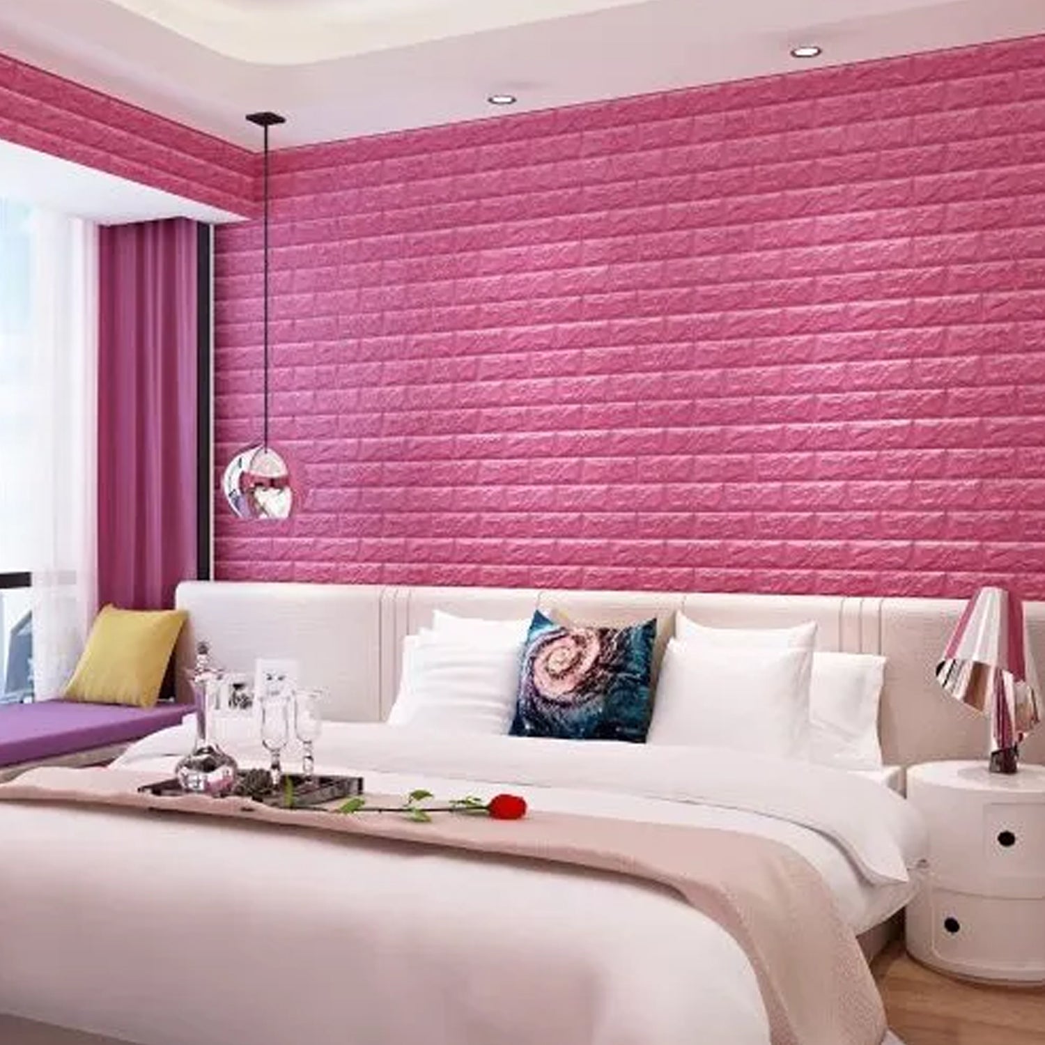 7462 Dark Pink 3D W Decor used for wall decoration and maintaining purposes in all kinds of places like household and official etc. freeshipping DeoDap