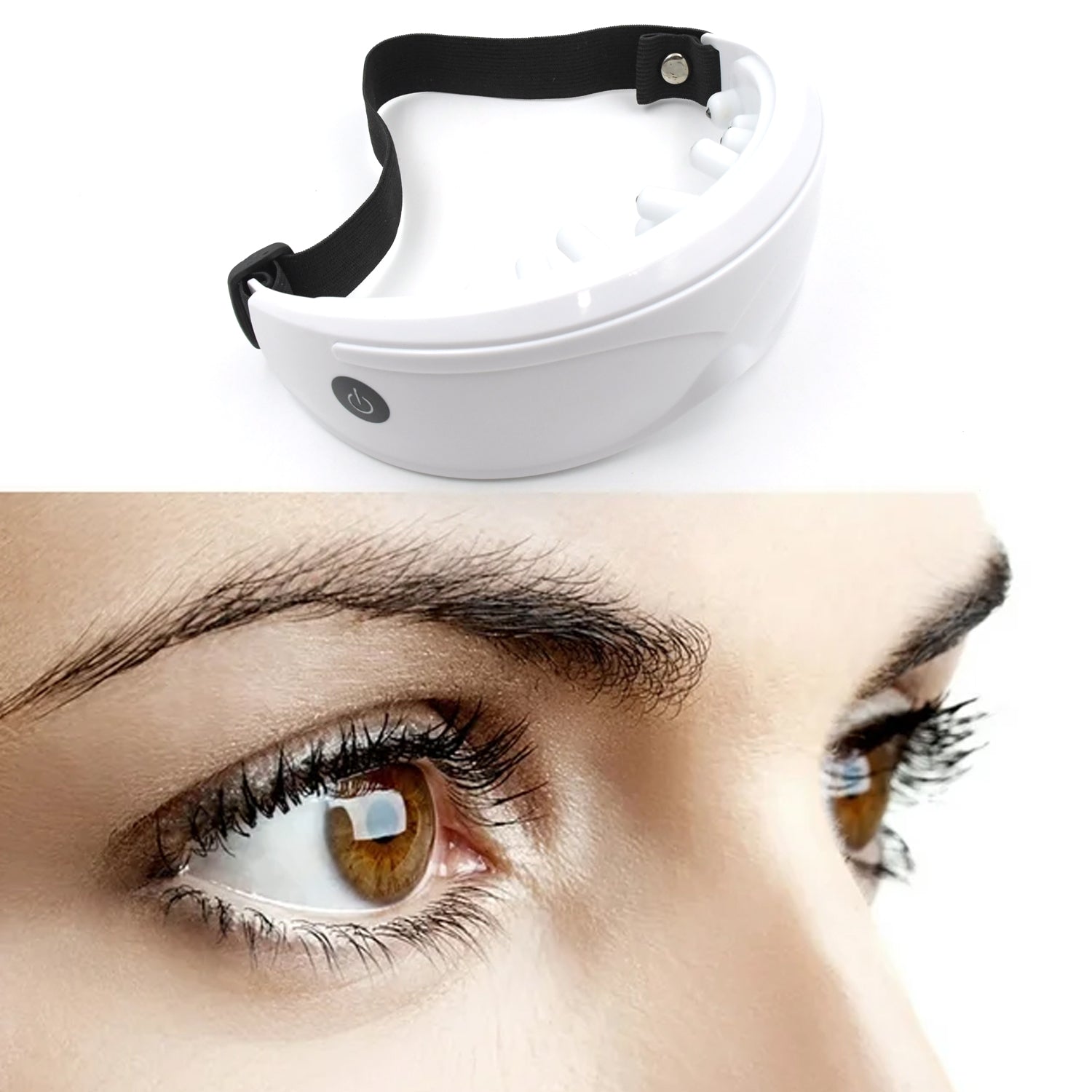 1351 Electric Eye Massager Dark Circles Dry Eyes Eye Bag Eye Relief Vibration Magnet Therapy Eye Care Massage Device with Adjustable Elastic Band for Improving Sleep