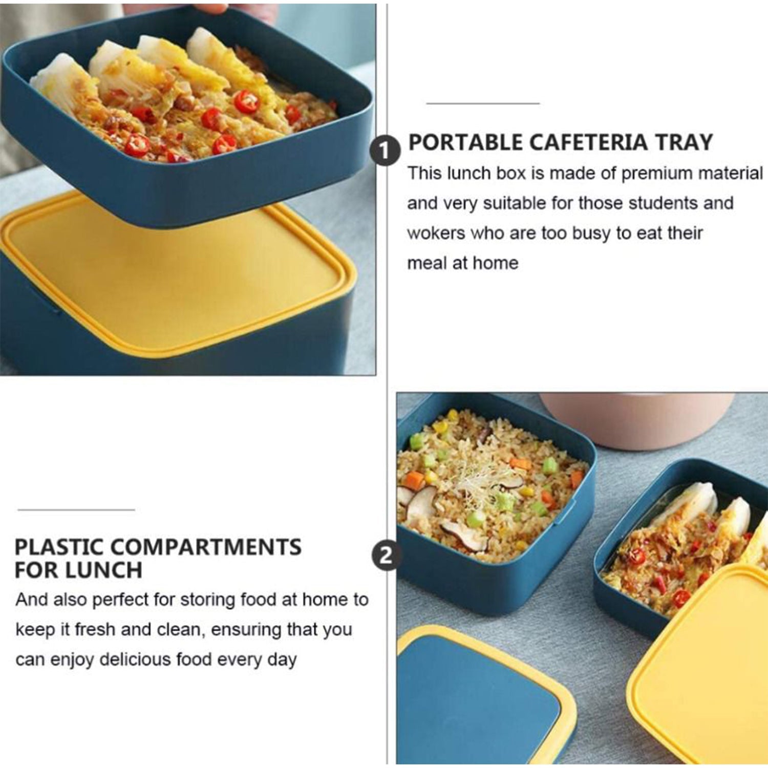 2837 Green Double-Layer Portable Lunch Box Stackable with Carrying Handle and Spoon Lunch Box DeoDap