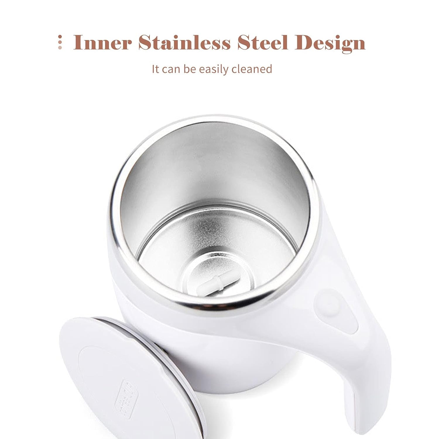 5545 Stirring Coffee Mug | Magnetic Stirring Coffee Cup | Stainless Steel Mug for Milk | Self Stirring Coffee Mug, Suitable for Coffee / Milk / Hot Chocolat | Battery Operated