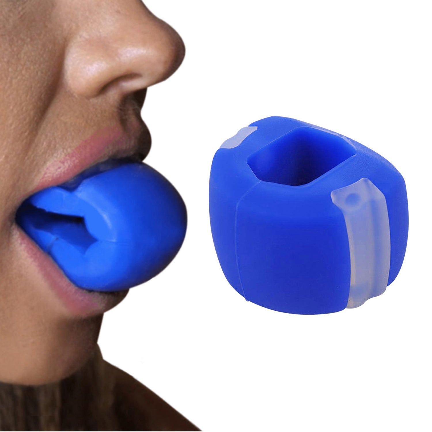 6101V Jawline Exerciser Jaw, Face, and Neck Exerciser, Slim and Tone Your Face, Jaw Exerciser For Men & Women, Neck Toning, Facial Exerciser (Blue color) jawline workout freeshipping - DeoDap