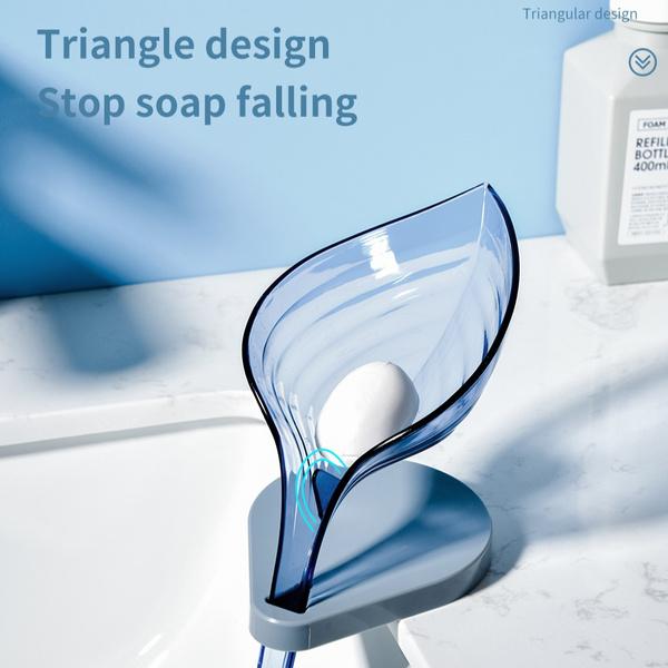 1097 Leaf Shape Soap Box Self Draining Bathroom Soap Holder - SkyShopy