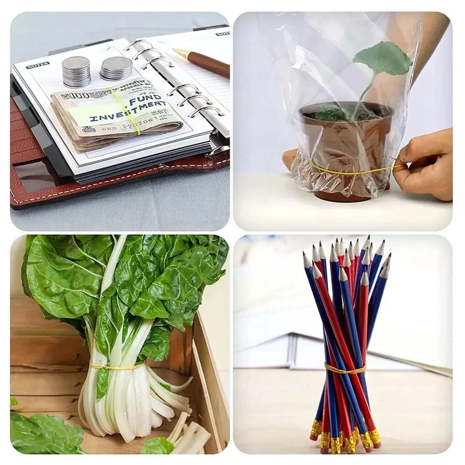 RUBBER BAND FOR OFFICE/HOME AND KITCHEN ACCESSORIES ITEM PRODUCTS, ELASTIC RUBBER BANDS, FLEXIBLE REUSABLE NYLON ELASTIC UNBREAKABLE, FOR STATIONERY, SCHOOL MULTICOLOR (3 Inch | 100 Gm / 50 Gm )