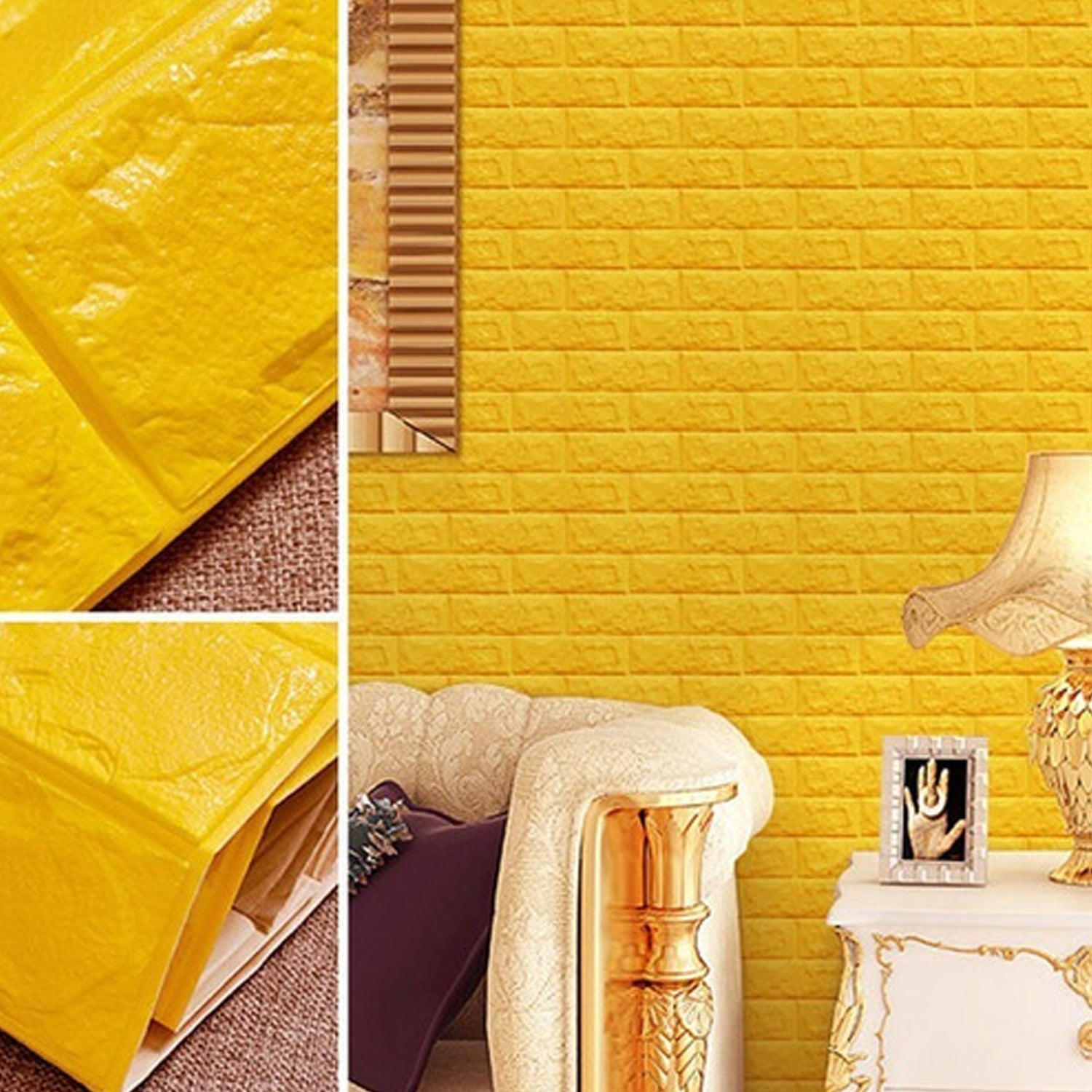7453 Dark Yellow 3D Wall Decor used for wall decoration and maintaining purposes in all kinds of places like household and official etc.