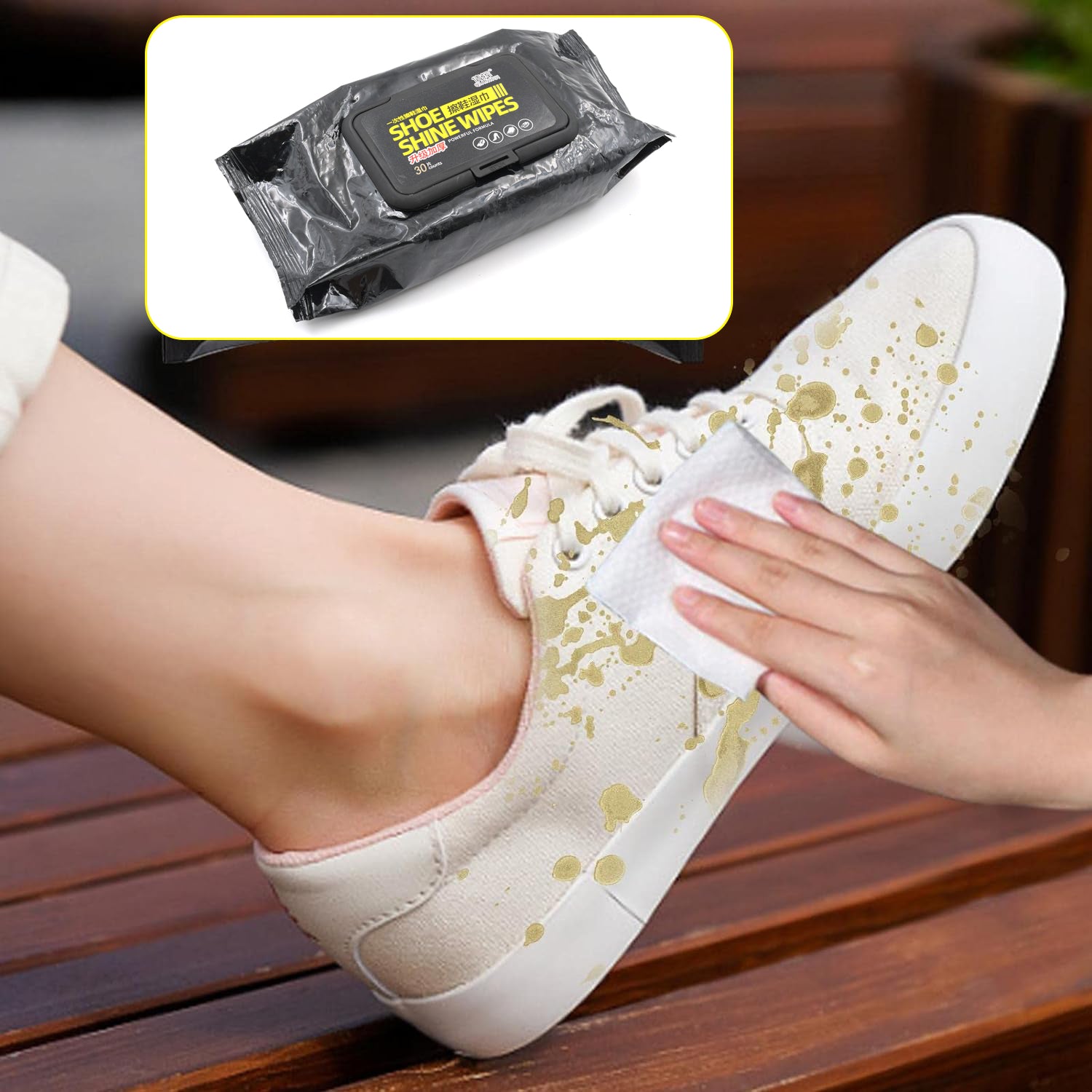 Shoe Cleaning Wet Wipes Fast Scrubbing Shoes Cleaning Tissue, Sneakers Non-Woven Detergent Quick Wipes Disposable Travel Portable Removes Dirt, Stains(1 Set 80 Pcs & 30 Pcs )