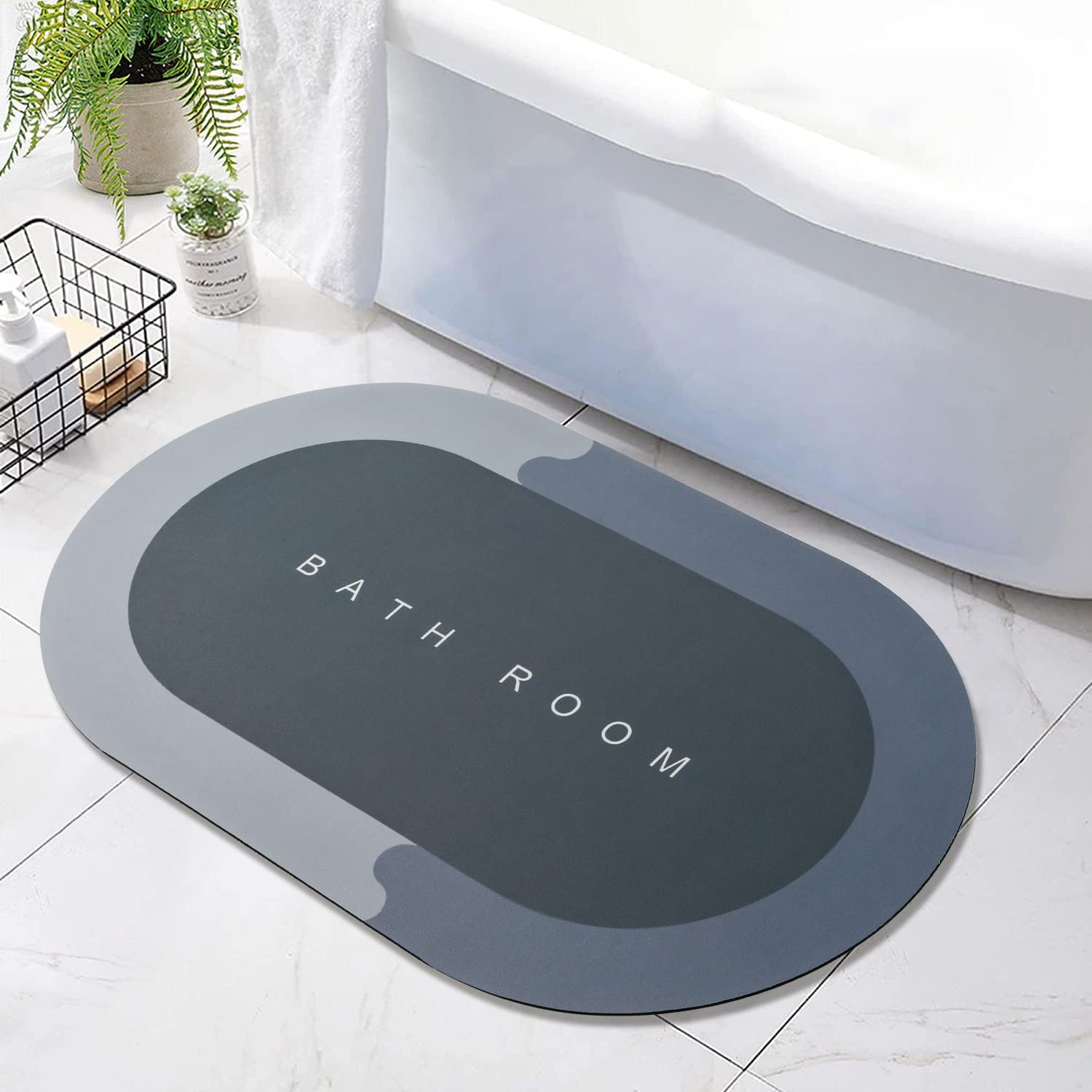 4997A  Floor Mat, Bath Mat, Doormat, Bathroom Carpet. Cushion Mat Super Absorbent Soft Carpet, Quick Dry Dirt Barrier for Home, Office DeoDap