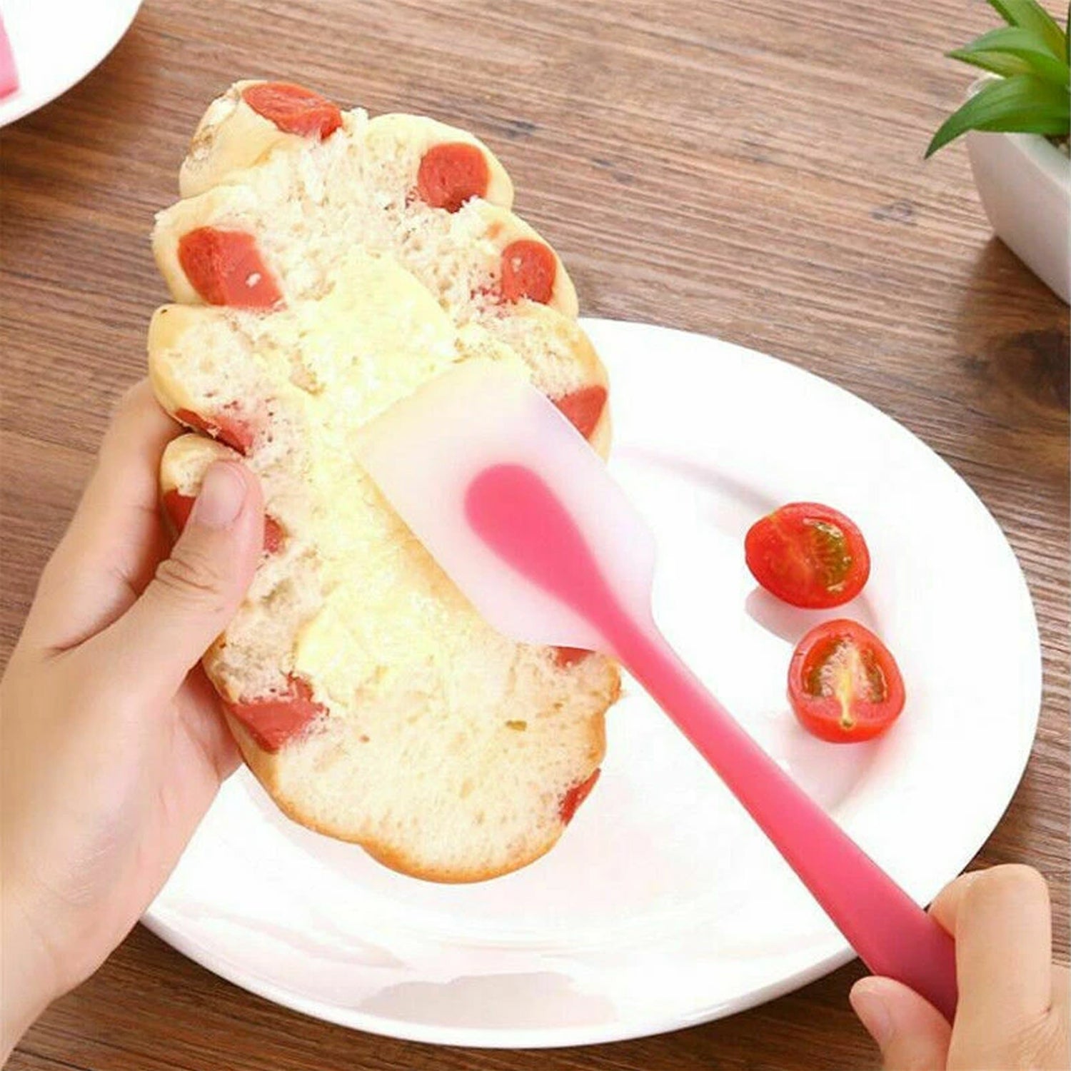 2359 Silicone Non-Stick Heat Resistant Spatula Kitchen Utensils Non-Stick for Cooking. (1pc) DeoDap