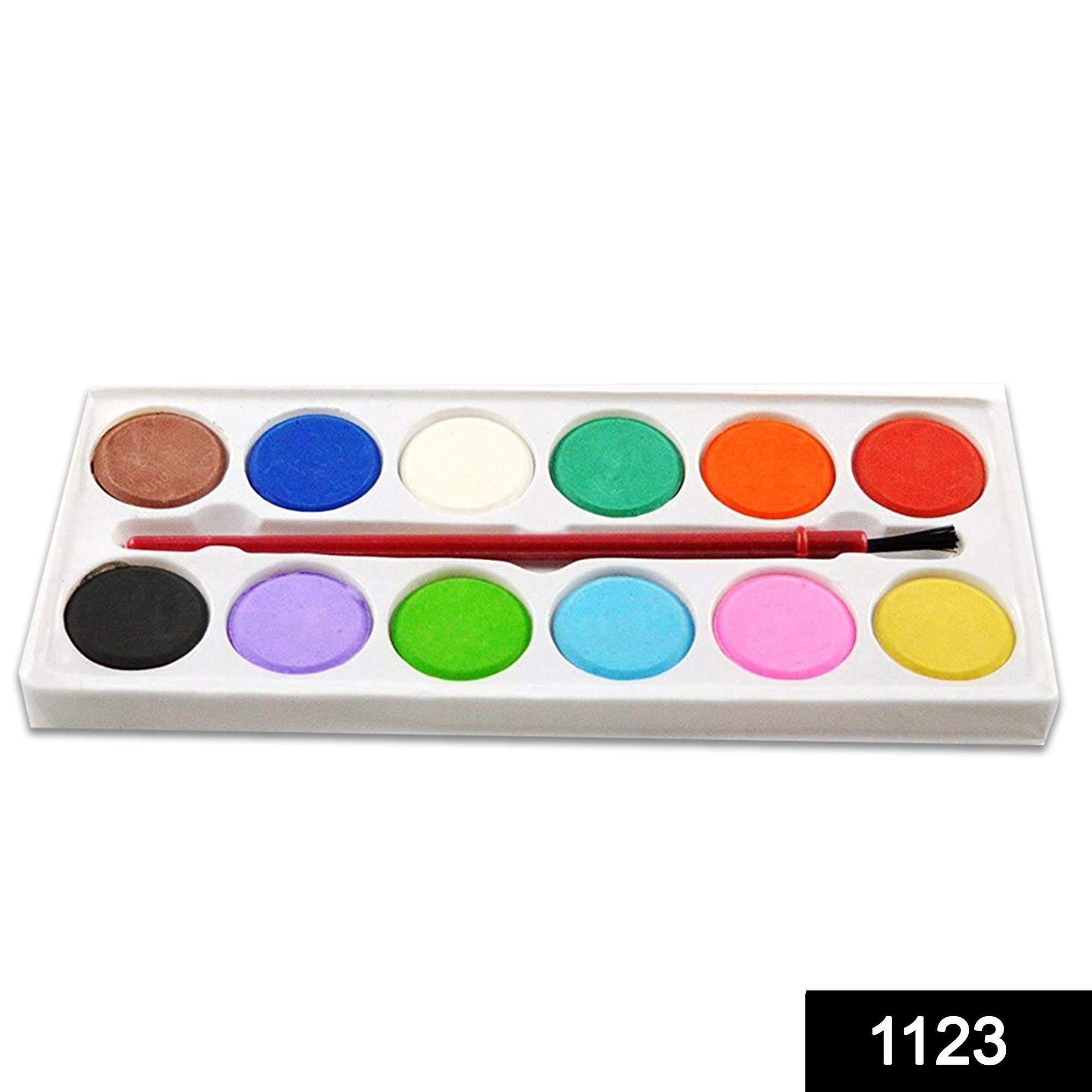 1123 Painting Water Color Kit - 12 Shades and Paint Brush (13 Pcs) - SkyShopy