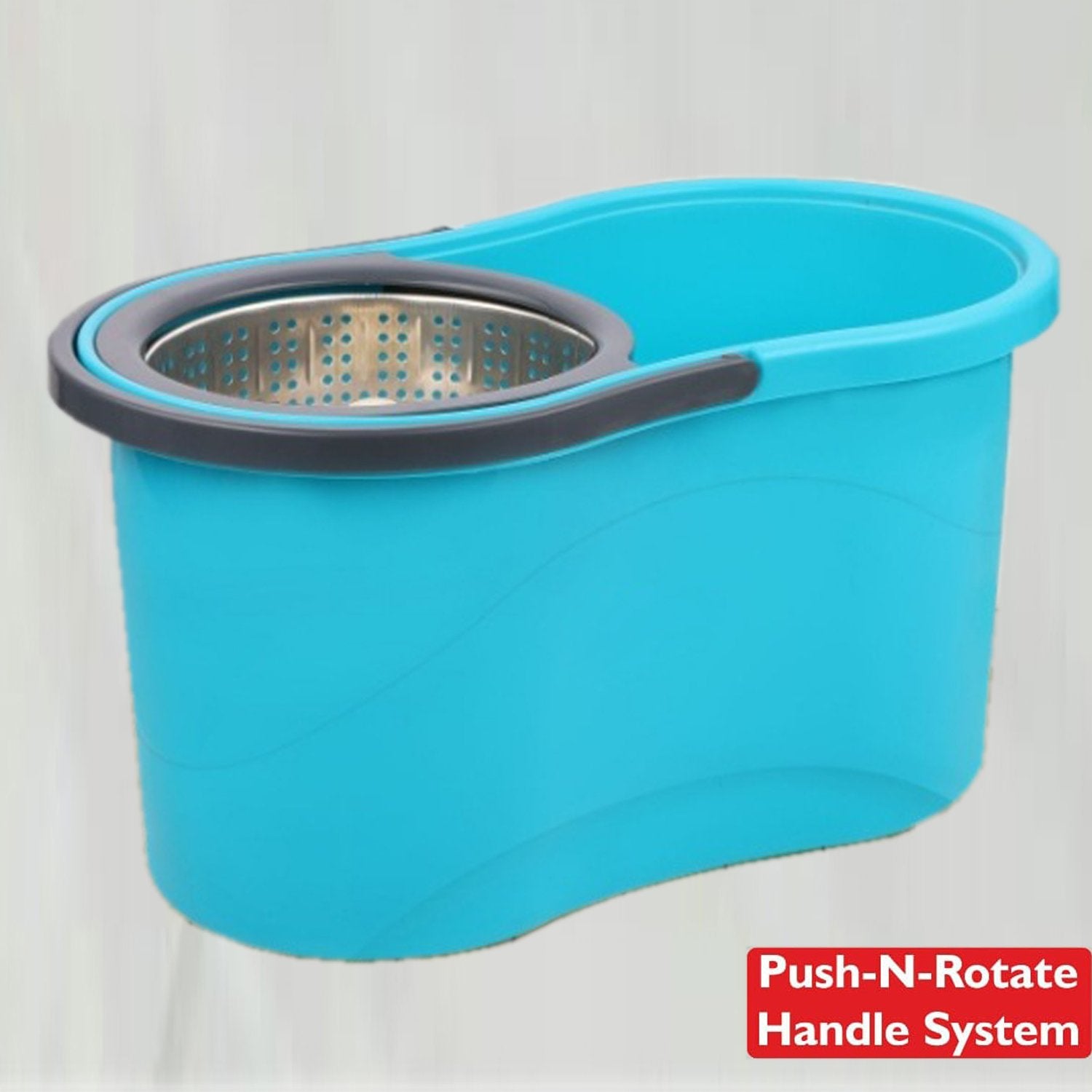 1158 Heavy Duty Microfiber Spin Mop with Plastic Bucket (Multicolour) - SkyShopy