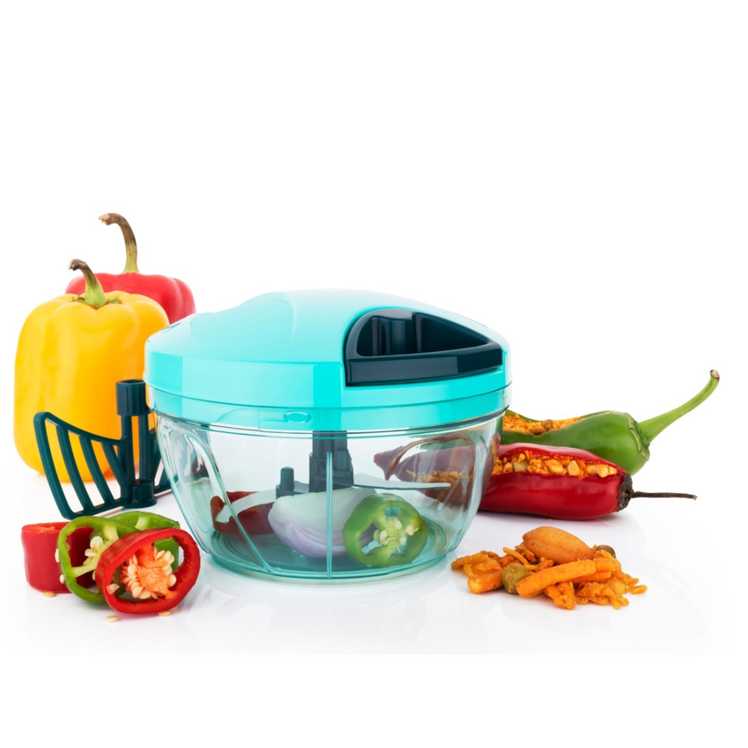 2904 Plastic Compact Vegetable Chopper (450ml) DeoDap