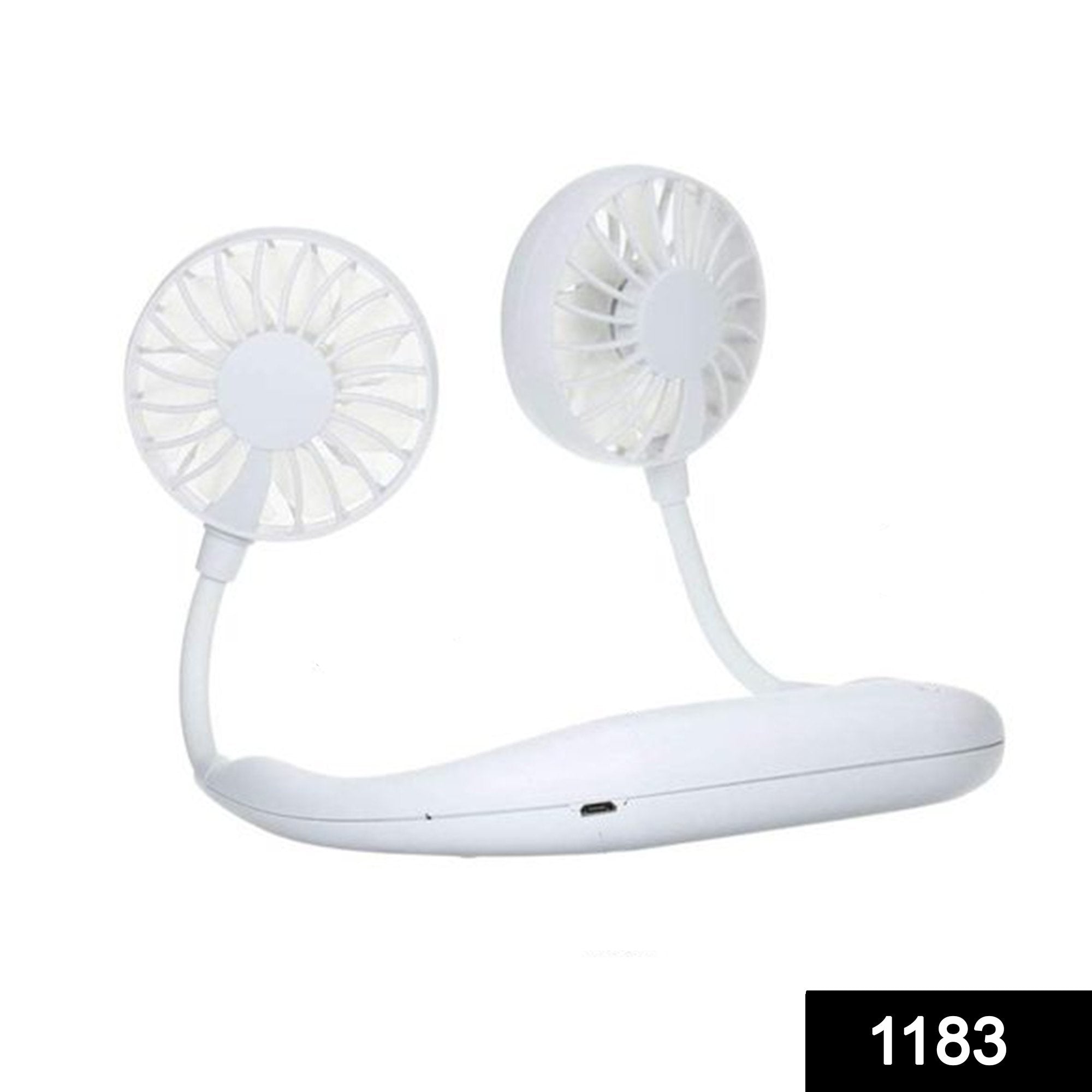 1183 Portable Rechargeable Wearable Strong Airflow Quiet Operation Hanging Neck Fan - SkyShopy