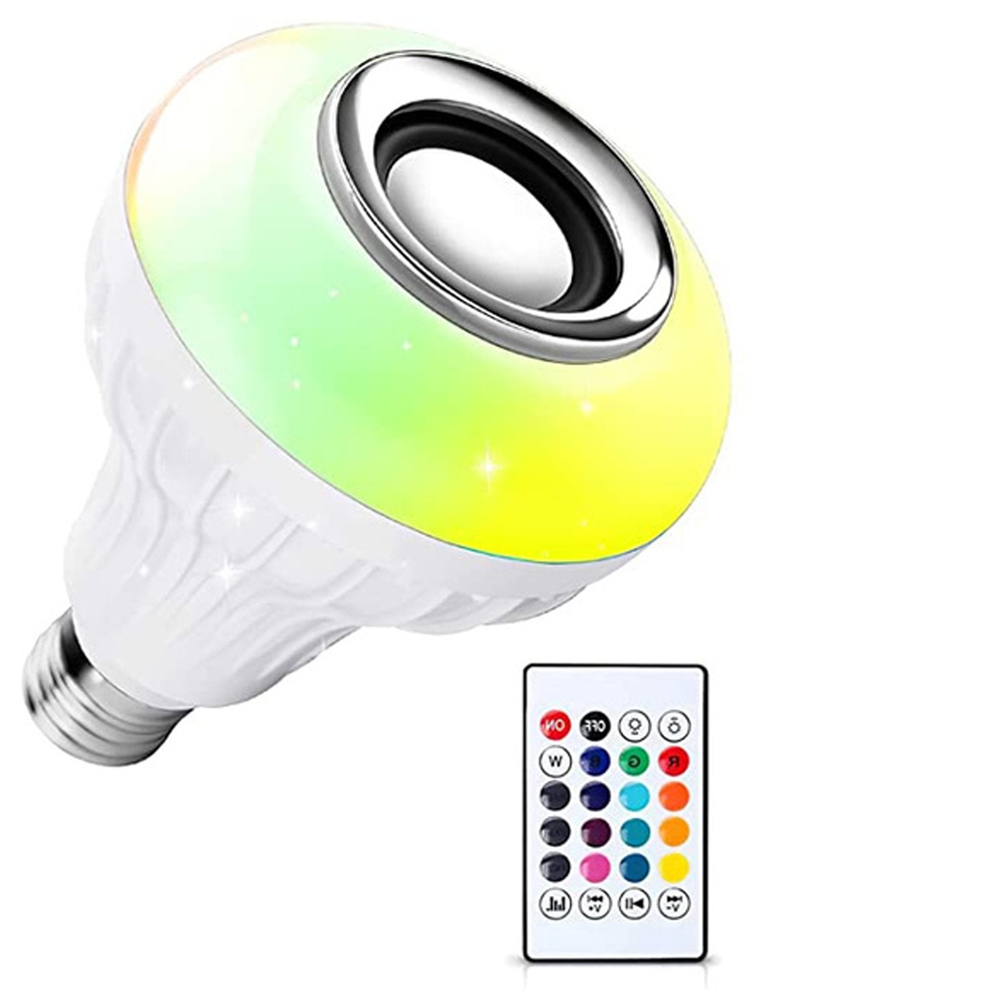 1363 Wireless Bluetooth Sensor 12W Music Multicolor LED Bulb with Remote Controller - SkyShopy