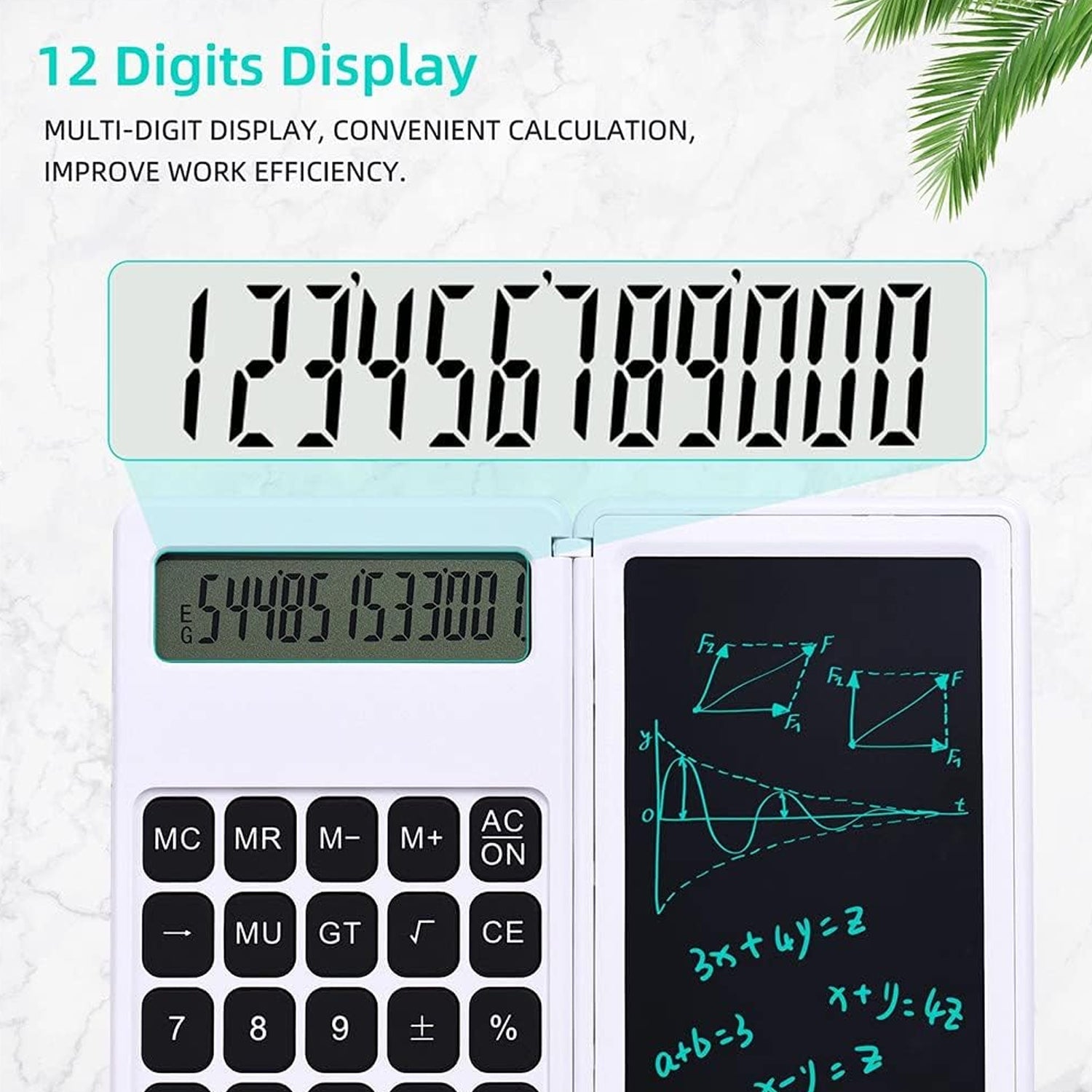 6739 Foldable Calculator With 6 Inch LCD Tablet Digital Drawing Pad Stylus Pen Erase Button Lock Function Smart Calculator   -01