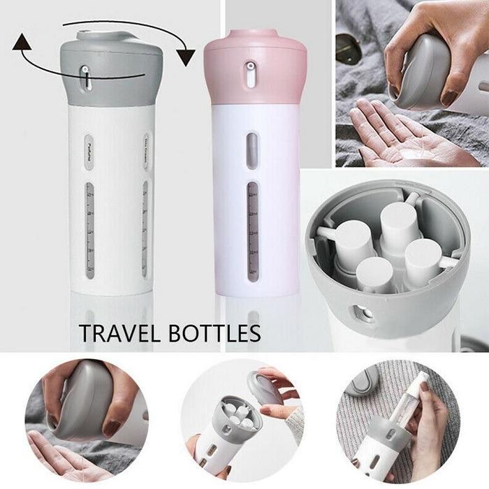 1384 4 in 1 Travel Dispenser Bottle Set Travel Refillable Cosmetic Containers Set - SkyShopy