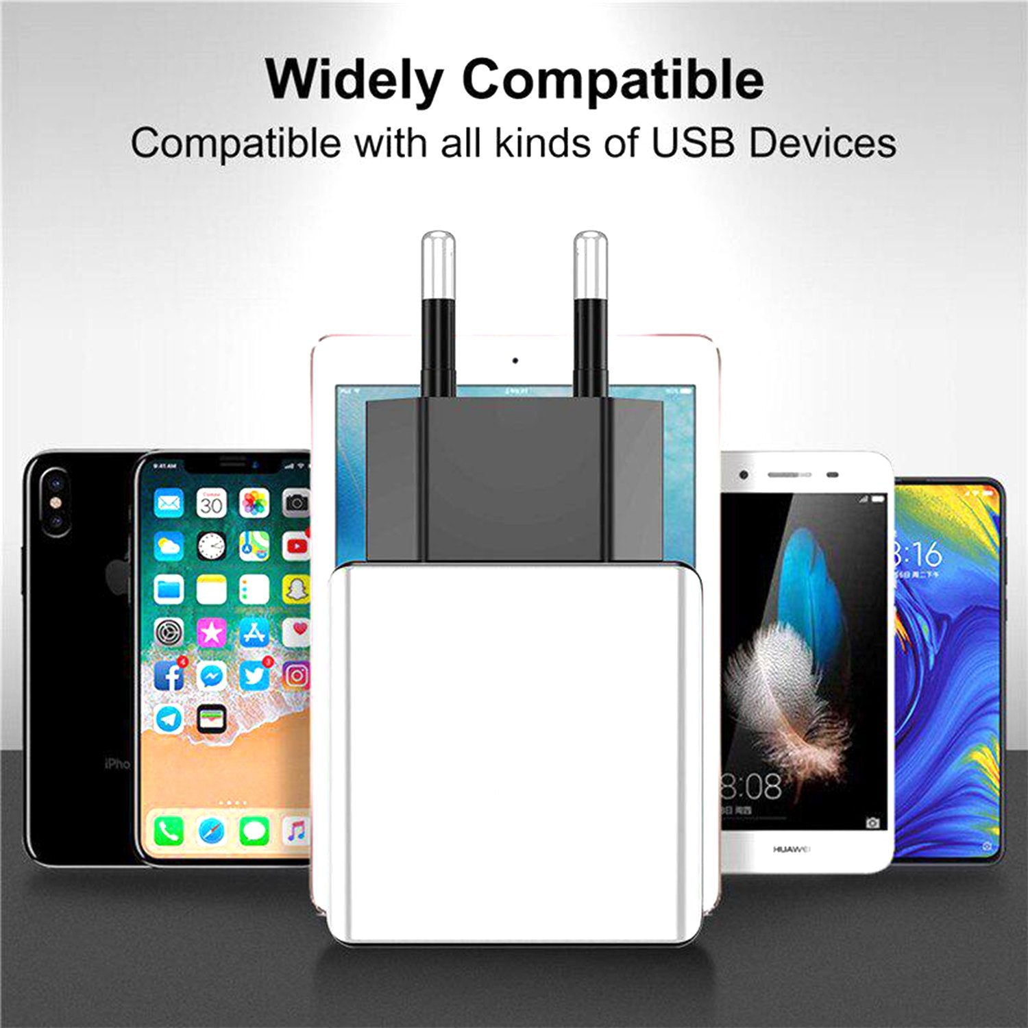 1498 Fast Charging Power Adaptor Without Cable for Devices