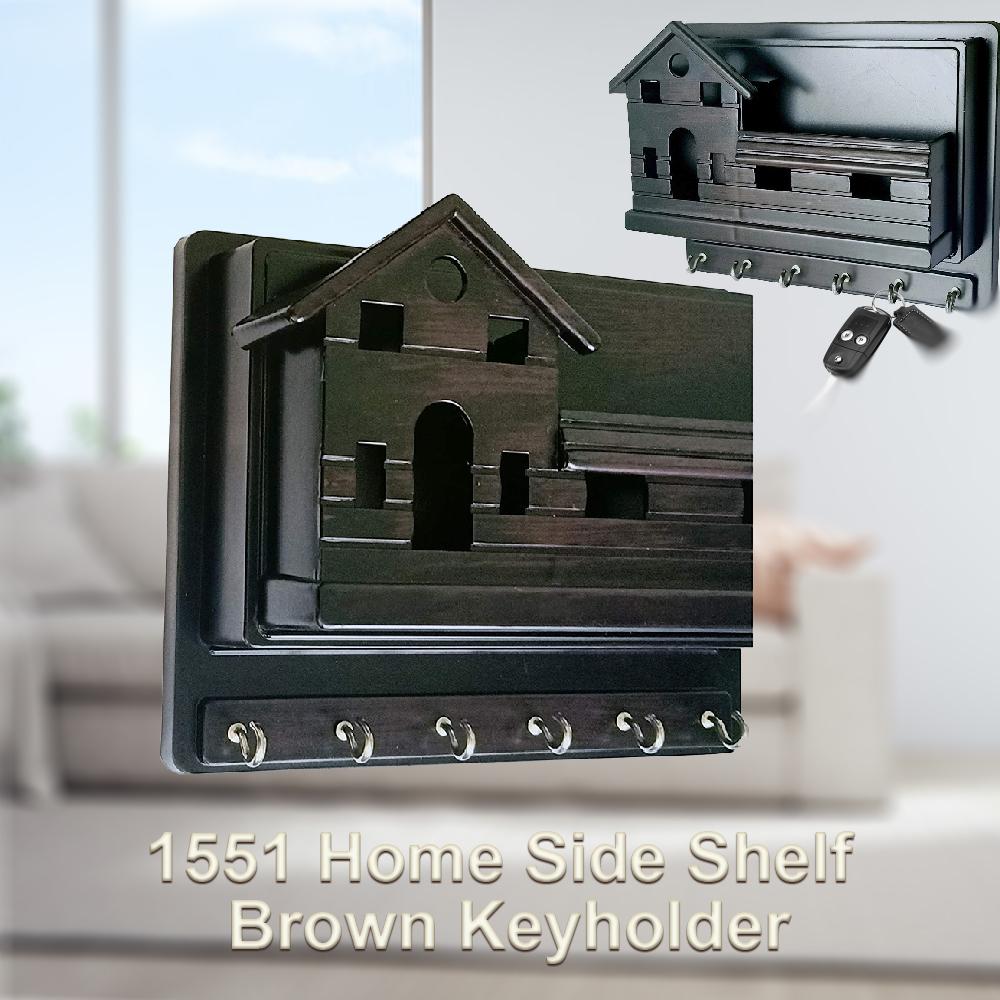 1551 Home Side Shelf Brown Keyholder - SkyShopy