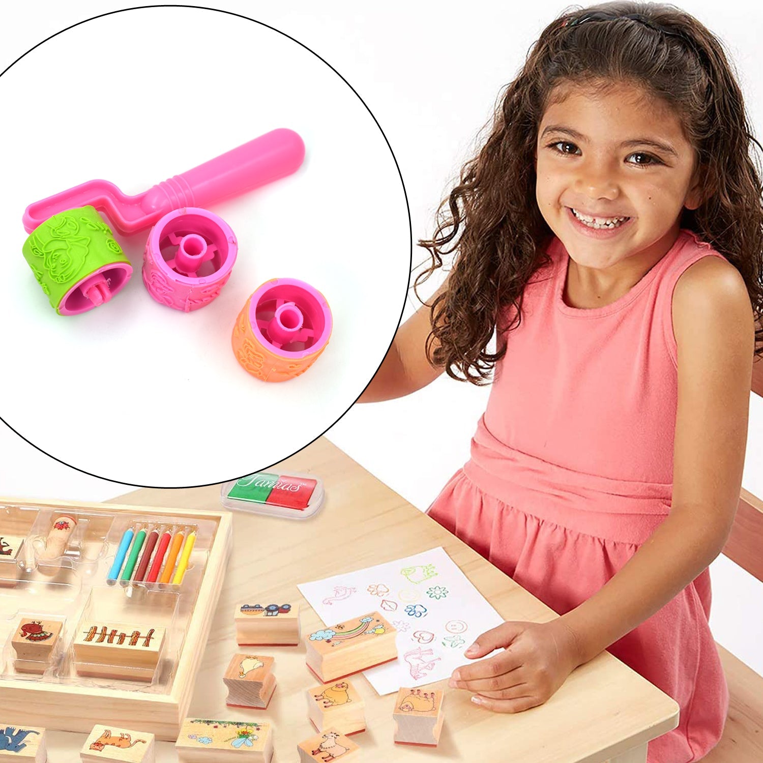 4801 Roller Stamp used in all types of household places by kids and children’s for playing purposes. freeshipping - DeoDap