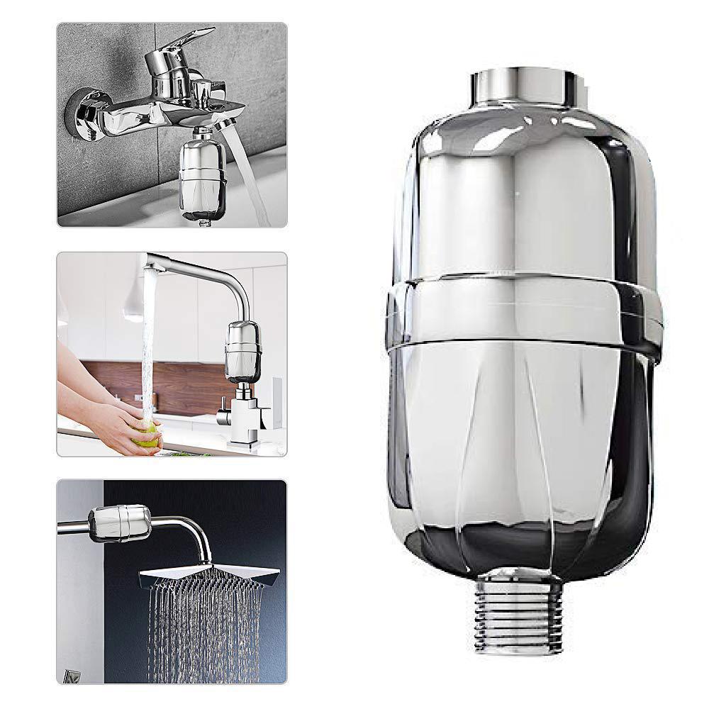 1671 Hard Water Filter with Multi Function Overhead Shower, Chrome Finish - SkyShopy