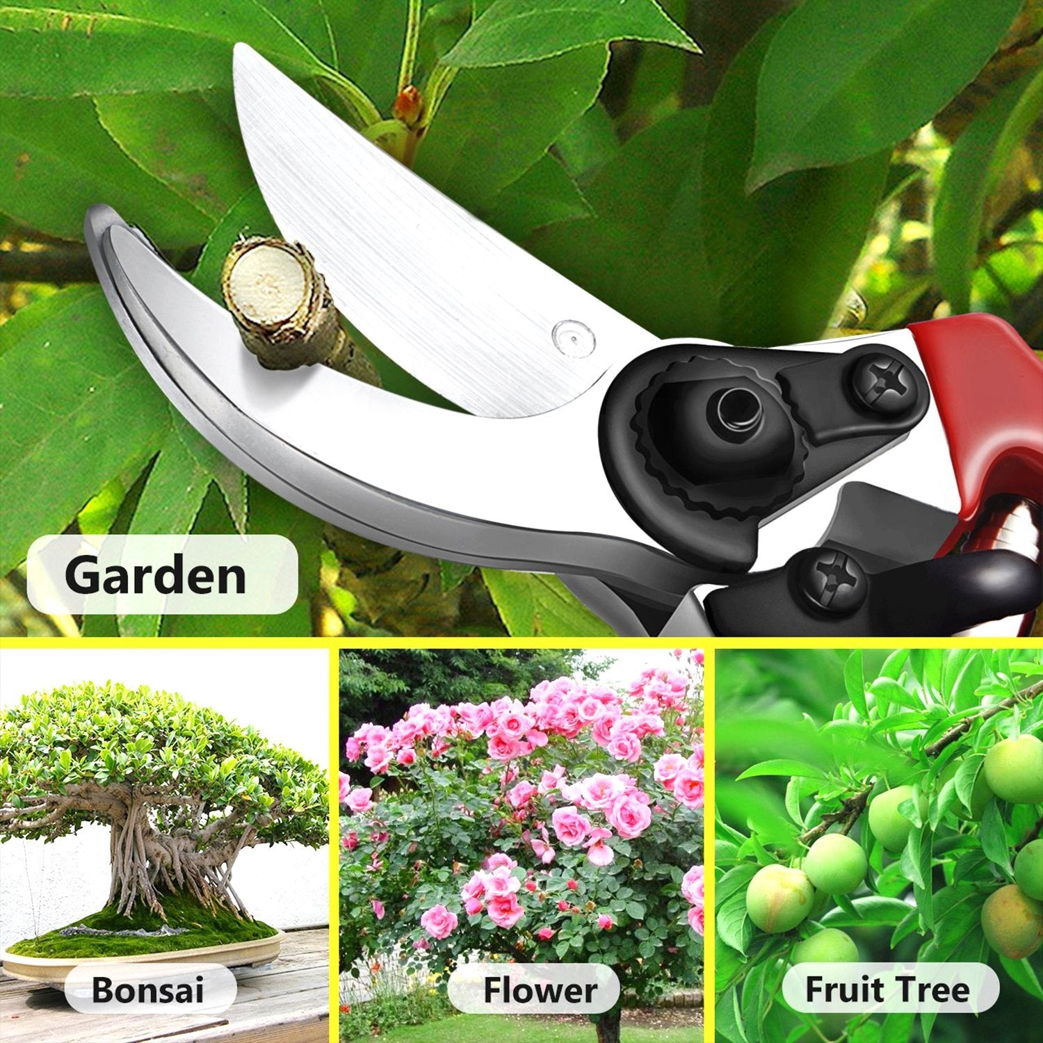 1746 Garden Sharp Cutter Pruners Scissor with grip-handle