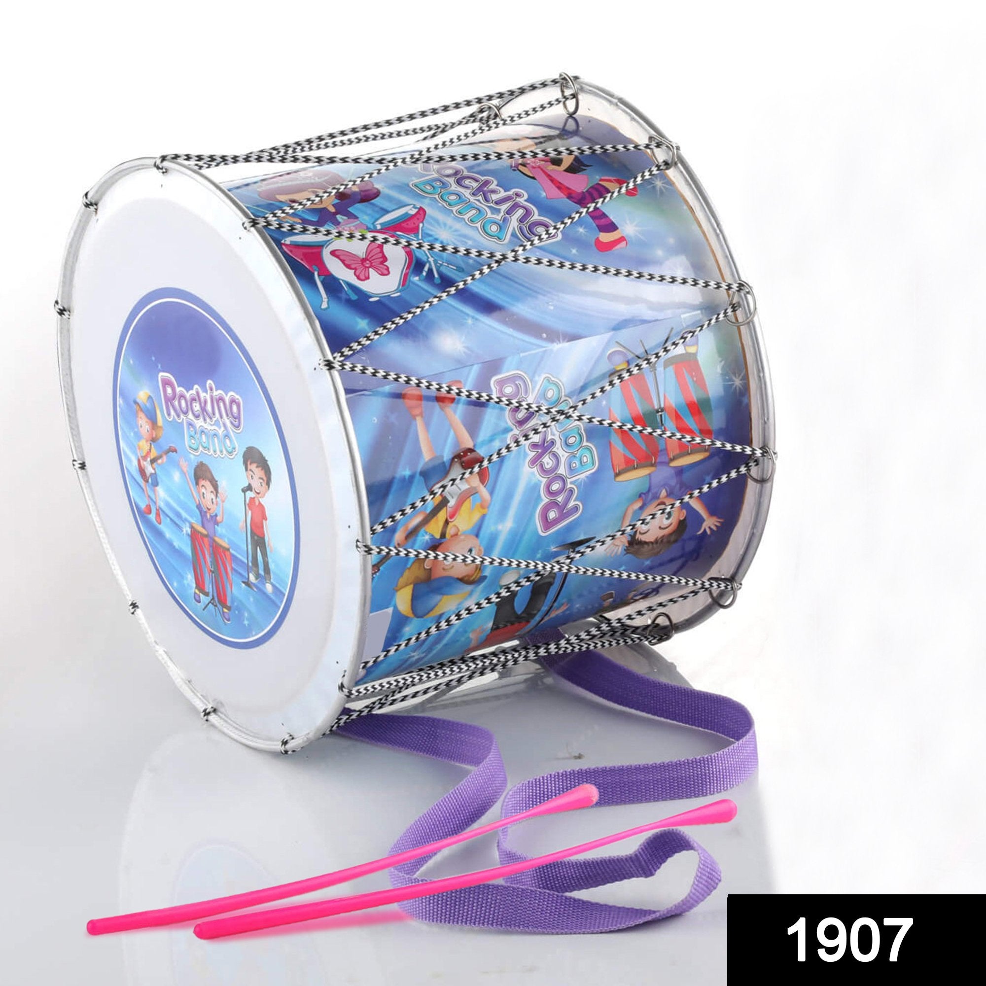 1907 People Kids Big Play Drum With Sticks - SkyShopy