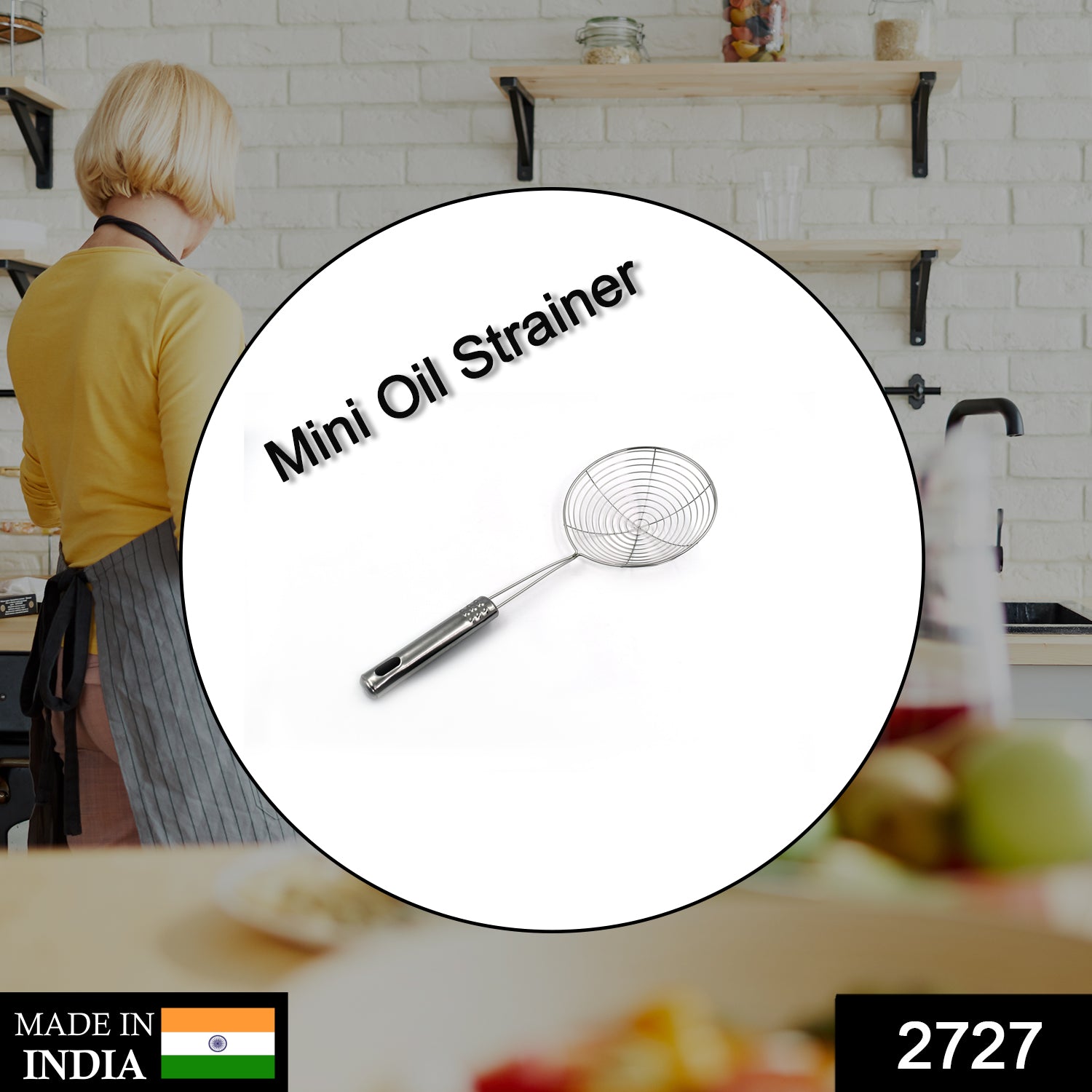 2727 Mini Oil Strainer To Get Perfect Fried Food Stuffs Easily Without Any Problem And Damage. DeoDap
