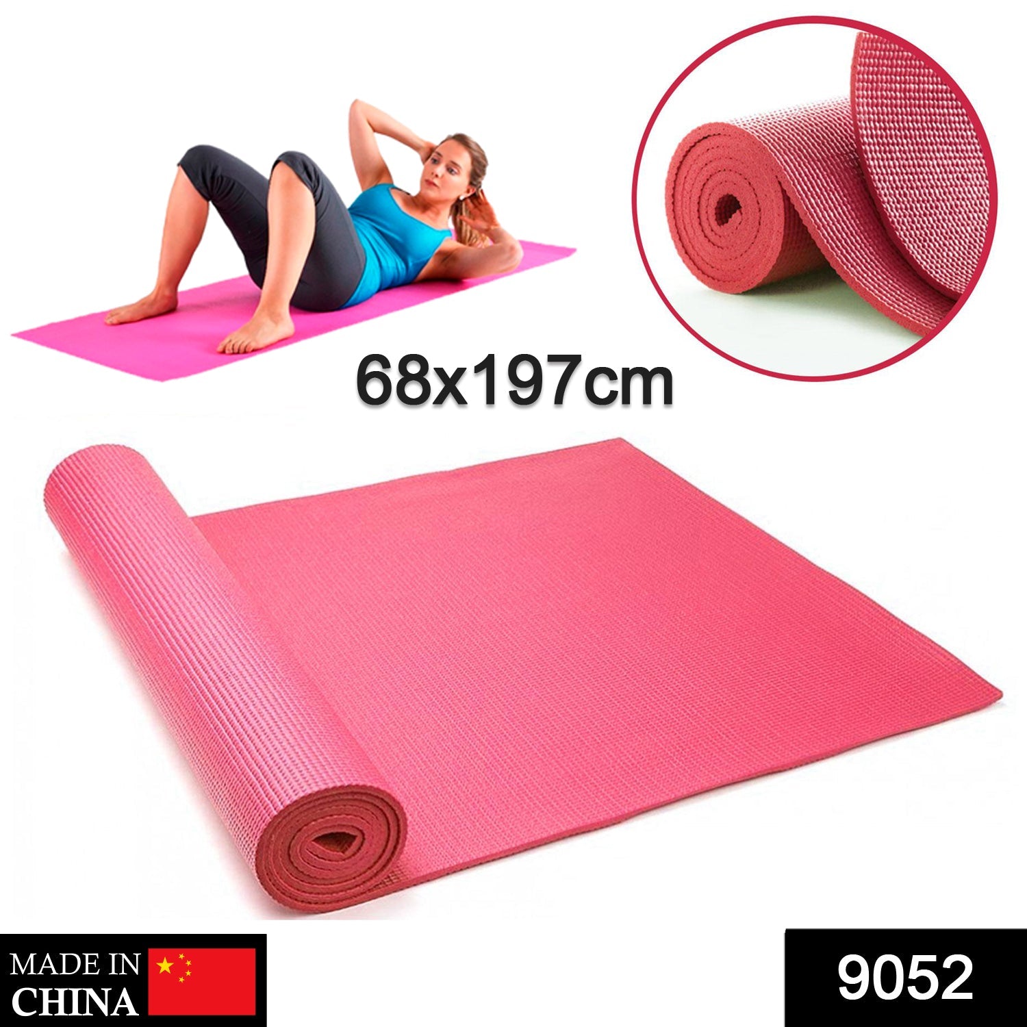 9052 YOGA MAT / Non-Skid Yoga Mat for Yoga for Yoga Aasan, Exercise or Meditation for men & women. DeoDap