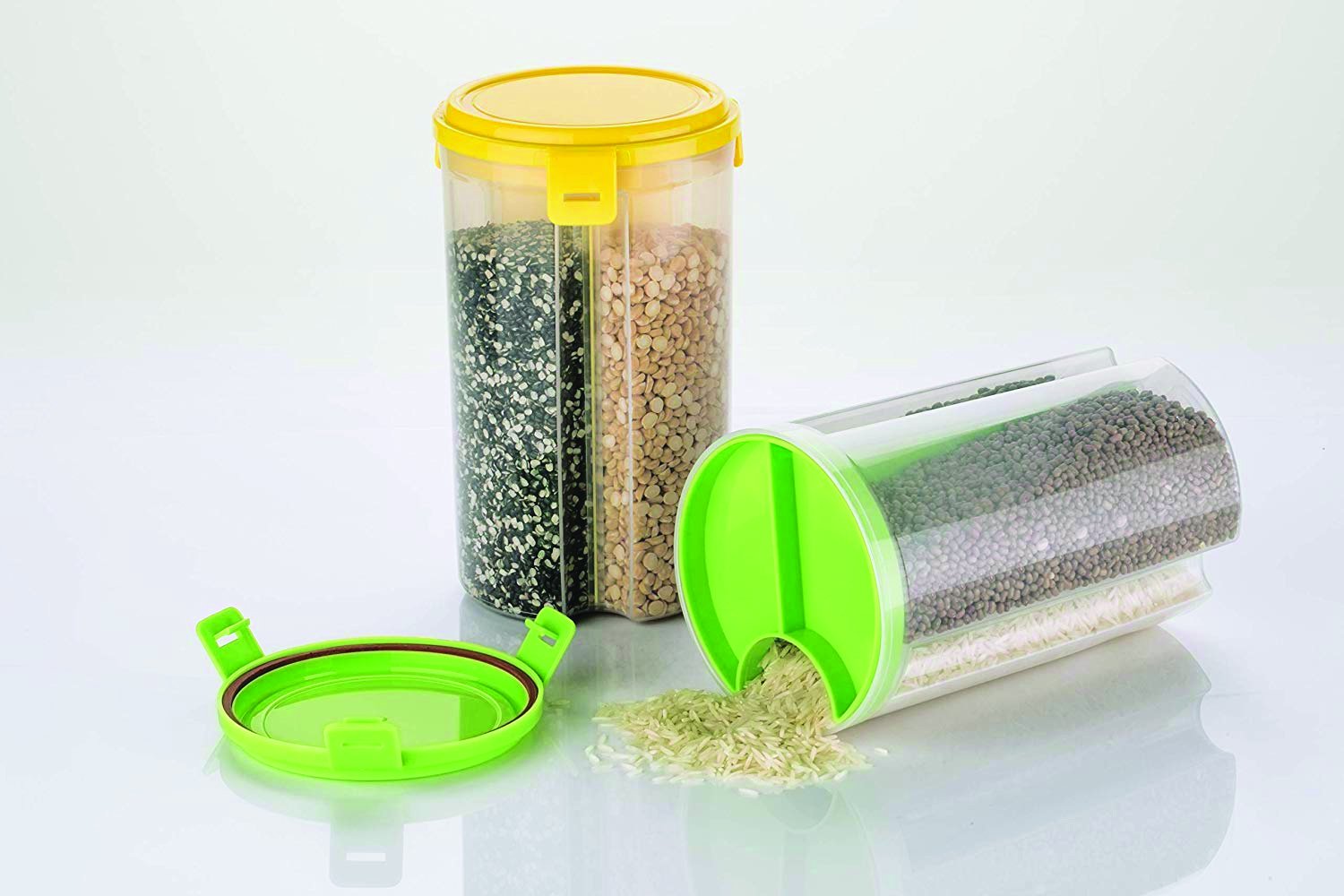 0618 3 in 1 Transparent Air Tight Storage Dispenser Container (1500ml) - SkyShopy