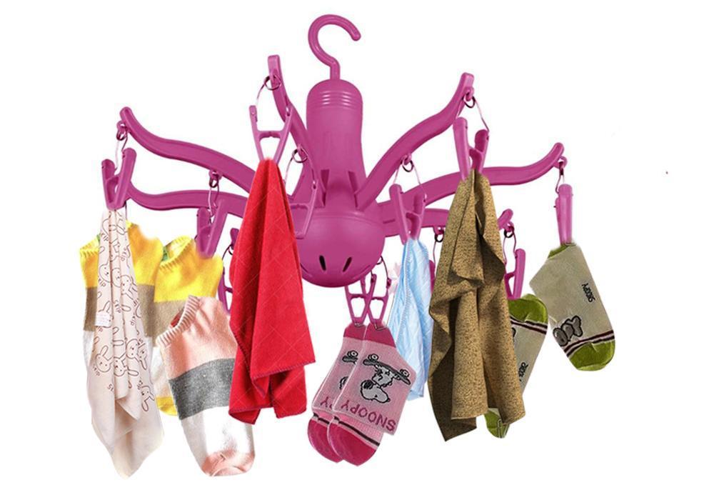 0229 -8-Claw Octopus Hanging Dryer 16 Clothes pegs, Simple to fold up and Put Away - SkyShopy