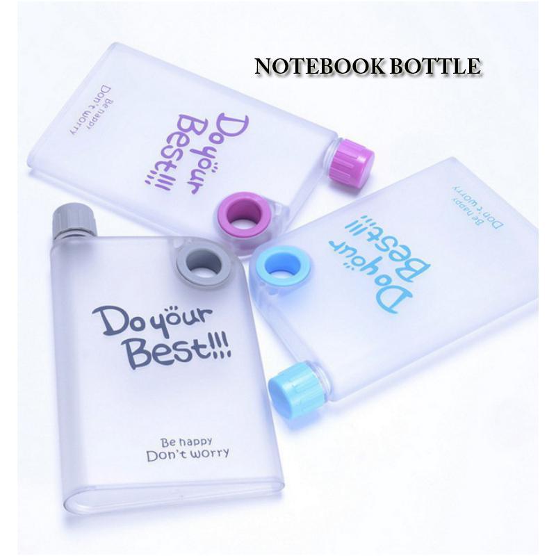 0364 Notebook Style Slim Water Bottle (380 ml, Multicolor) - SkyShopy